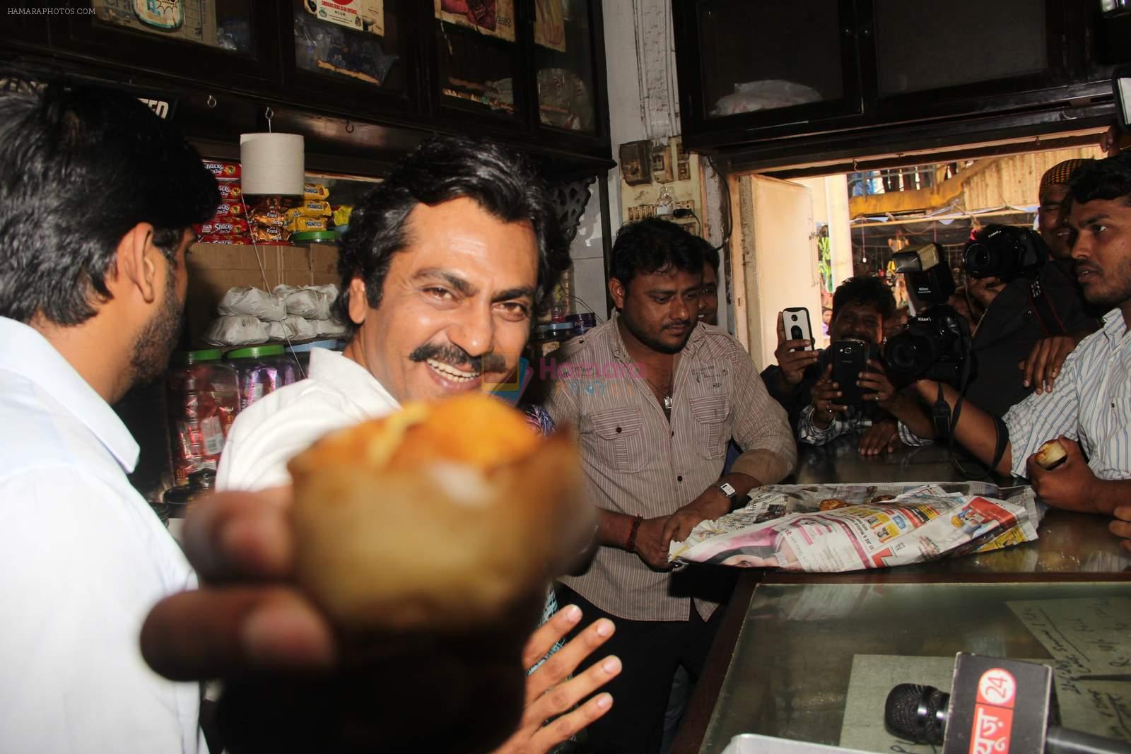 Nawazuddin Siddiqui at an Irani cafe for Ritesh Batra's Poetic license launch in Grant Road on 4th April 2015
