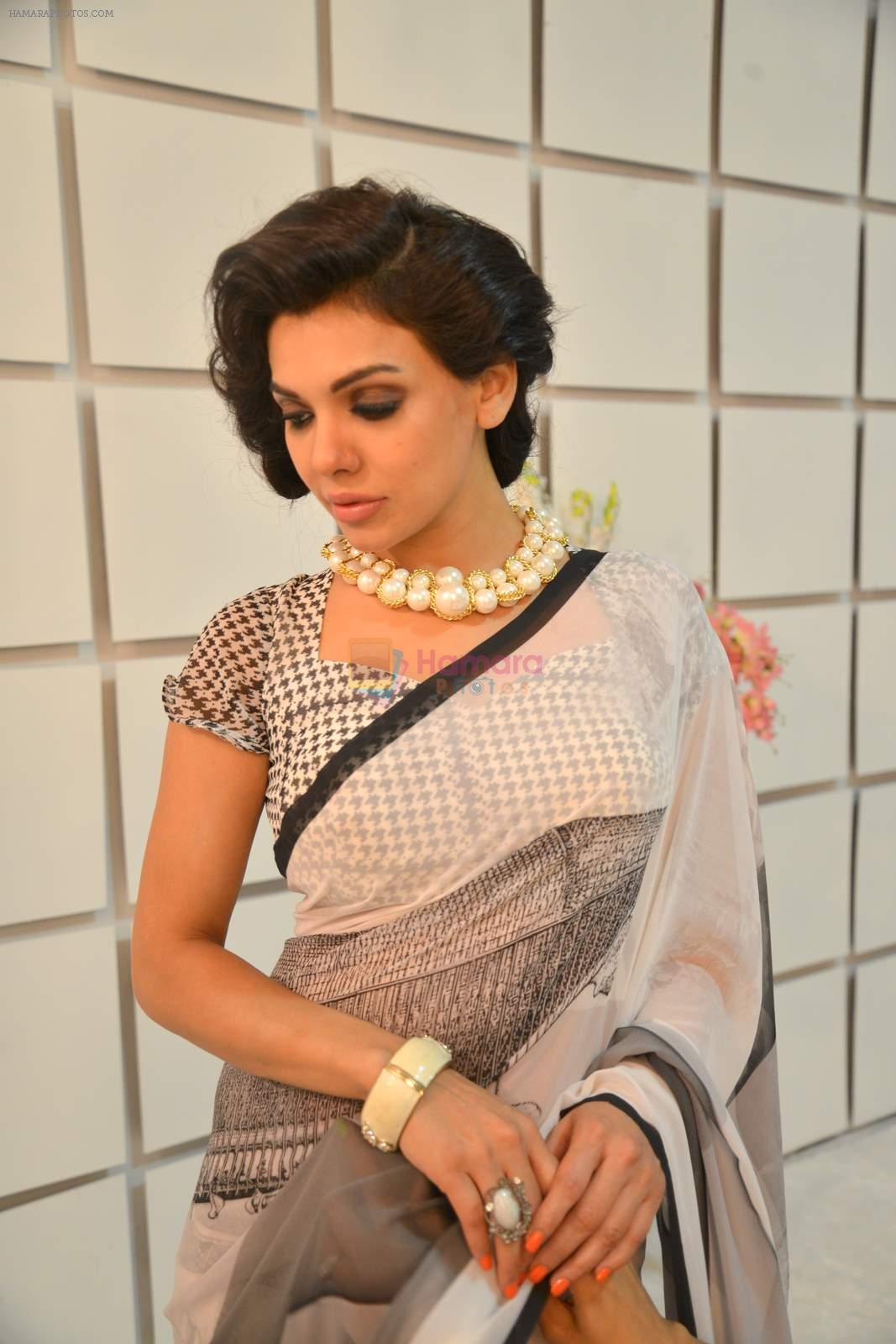 Sara Loren shoots for Surat's Sahiba sarees with photographer Ritesh in Goregaon on 11th April 2015