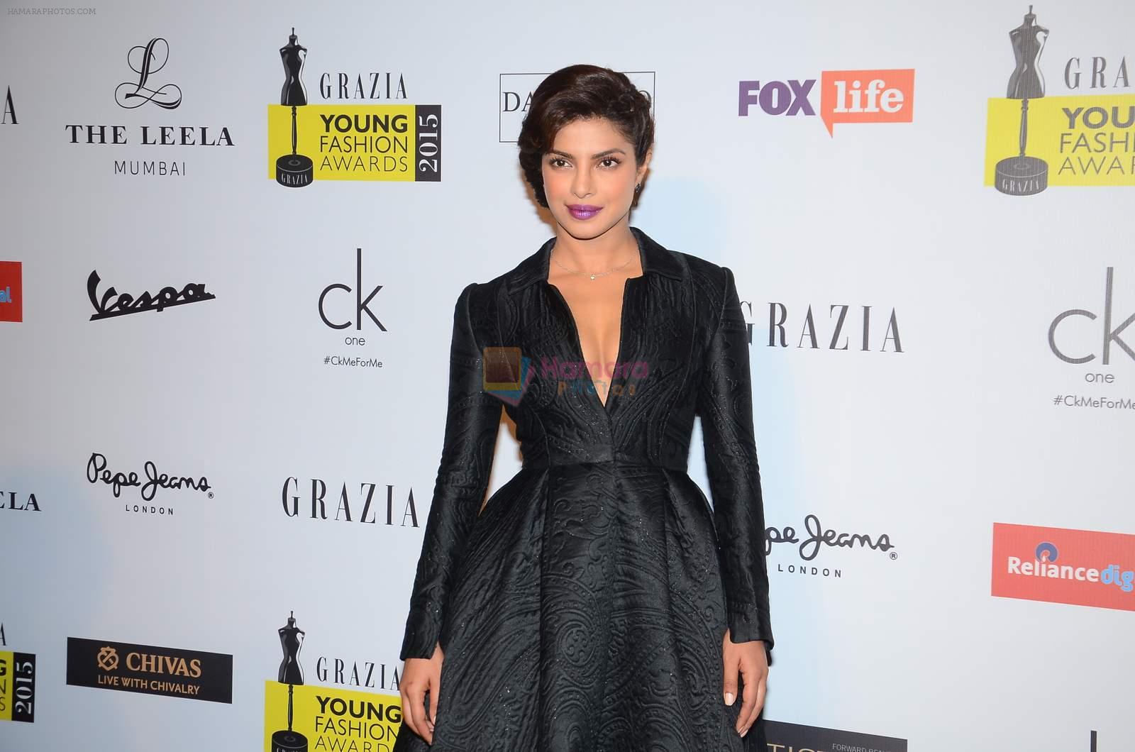 Priyanka Chopra at Grazia young fashion awards red carpet in Leela Hotel on 15th April 2015