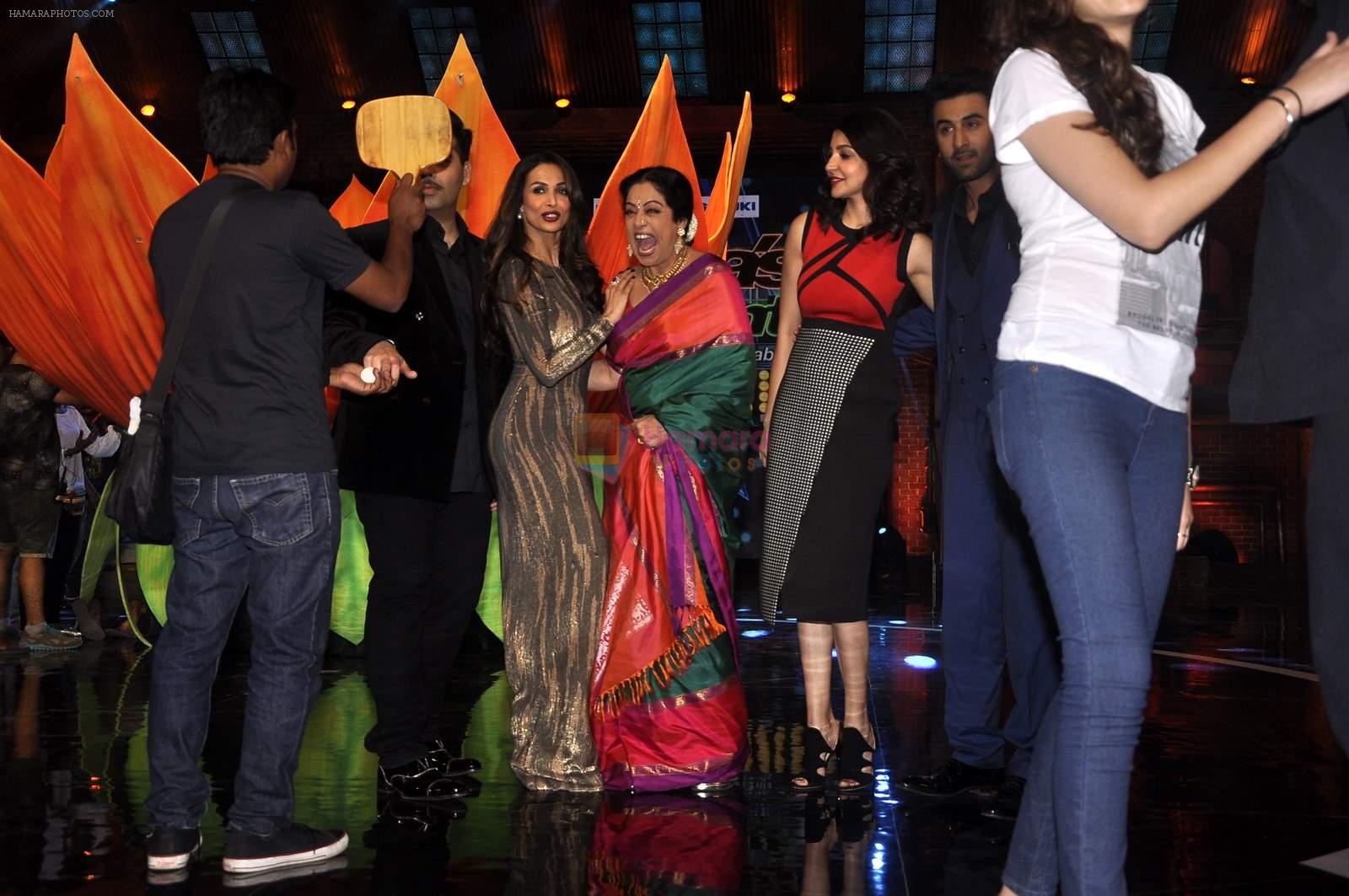 Anushka Sharma, Ranbir Kapoor, Kiron Kher, Karan Johar, Malaika Arora Khan on the sets of India's Got Talent in Filmcity, Mumbai on 28th April 2015