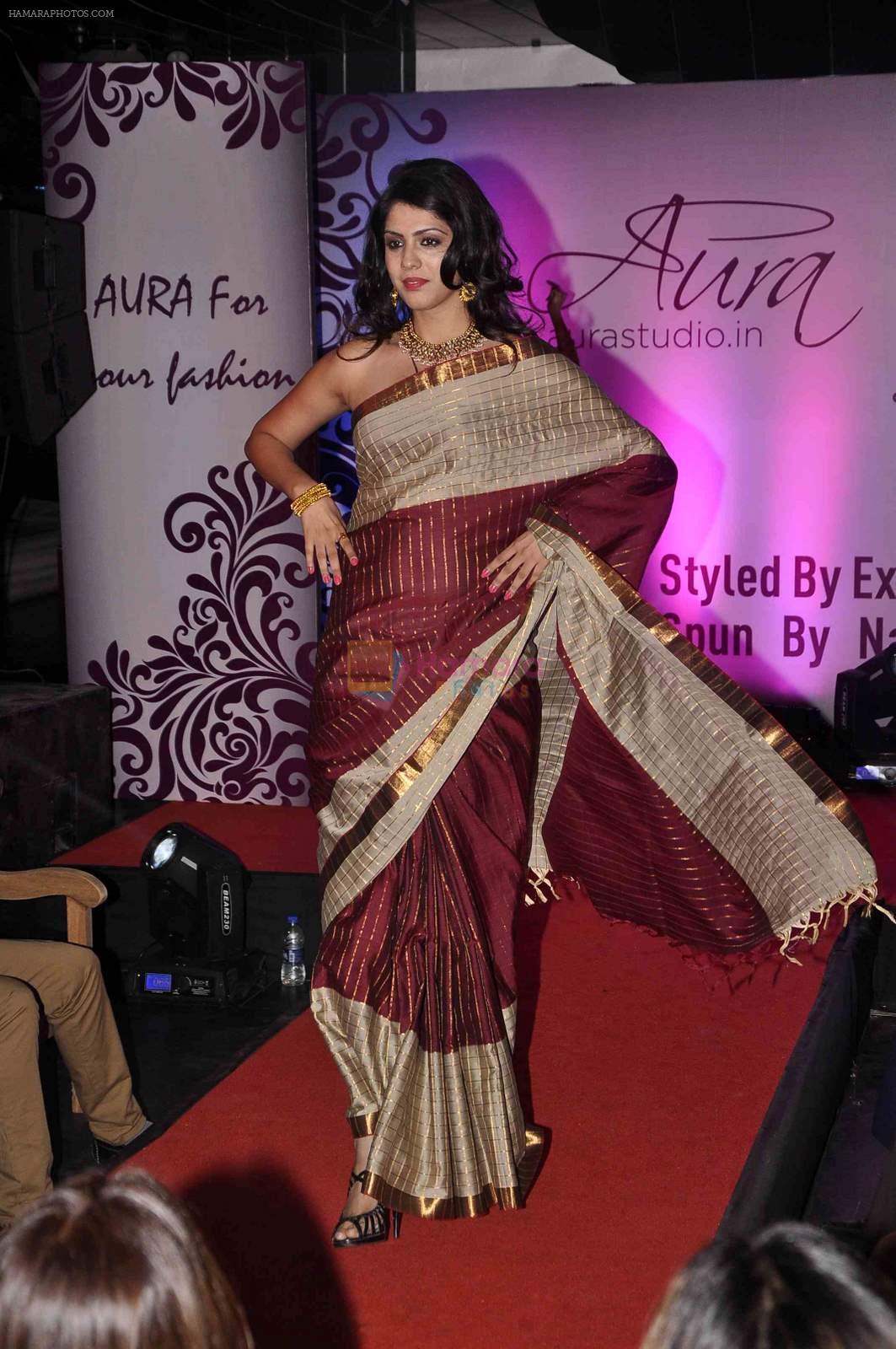 at Aura Studio Saree fashion show in F Bar on 30th April 2015
