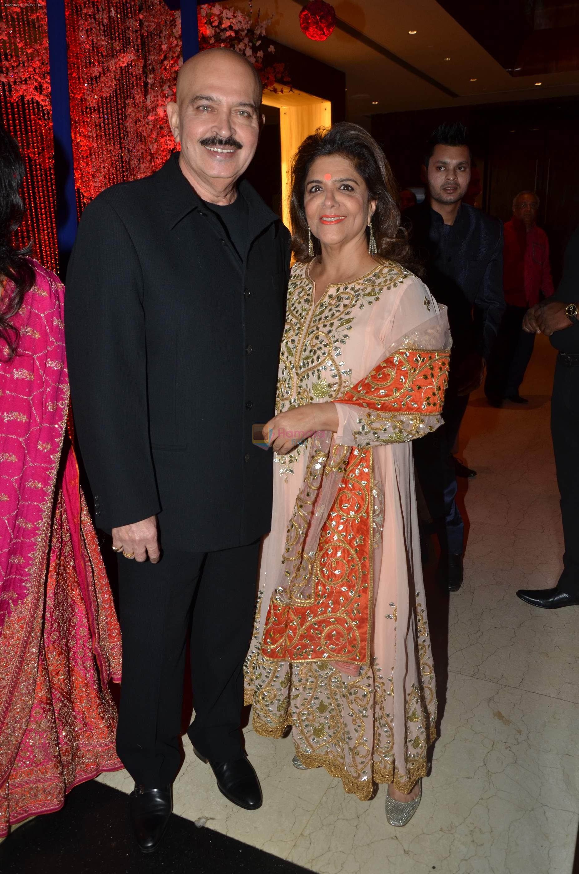 Rakesh Roshan and PInki Roshan at Karan Patel and Ankita Engagement and Sangeet Celebration in Novotel Hotel, Juhu on 1st May 2015