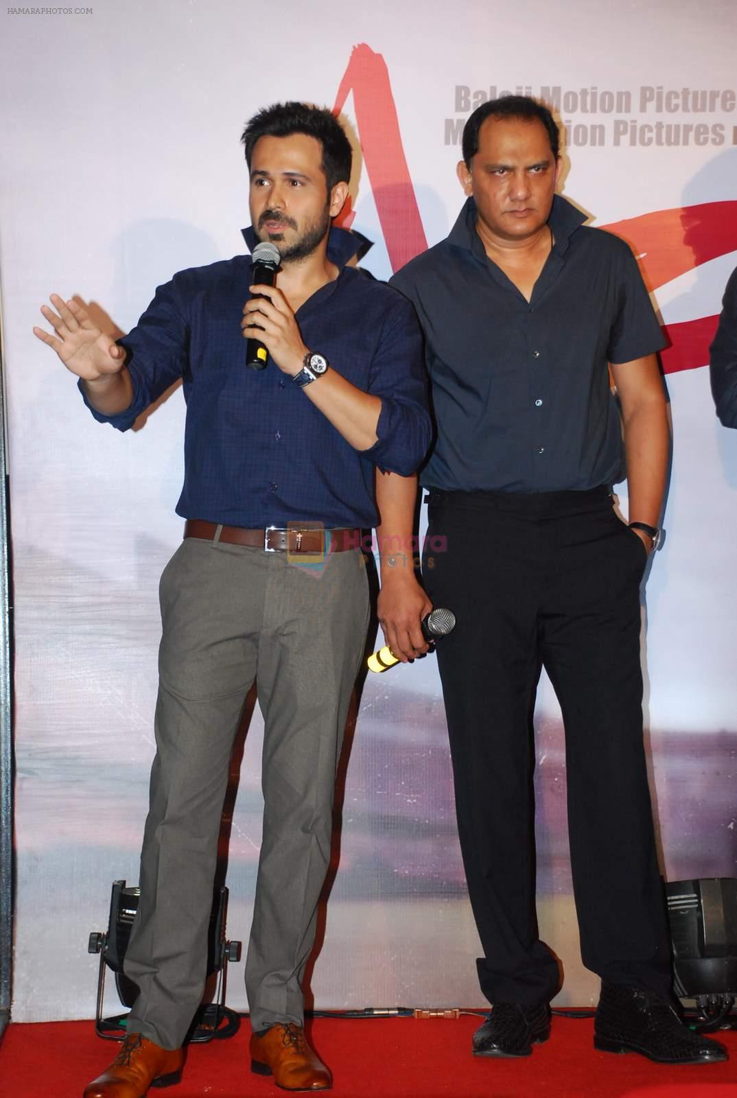 Emraan Hashmi, Mohammad Azharuddin at Ekta Kapoor's Azhar film launch in PVR, Mumbai on 21st May 2015