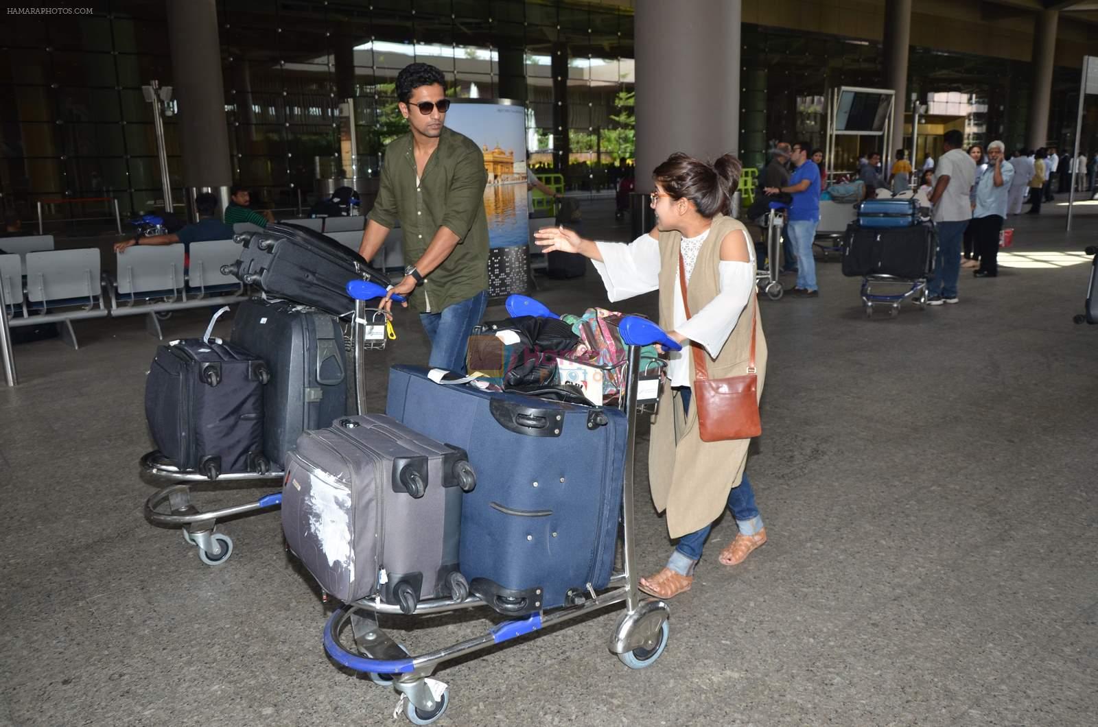 Richa Chadda snapped with her film team of Massan back from Cannes on 25th May 2015