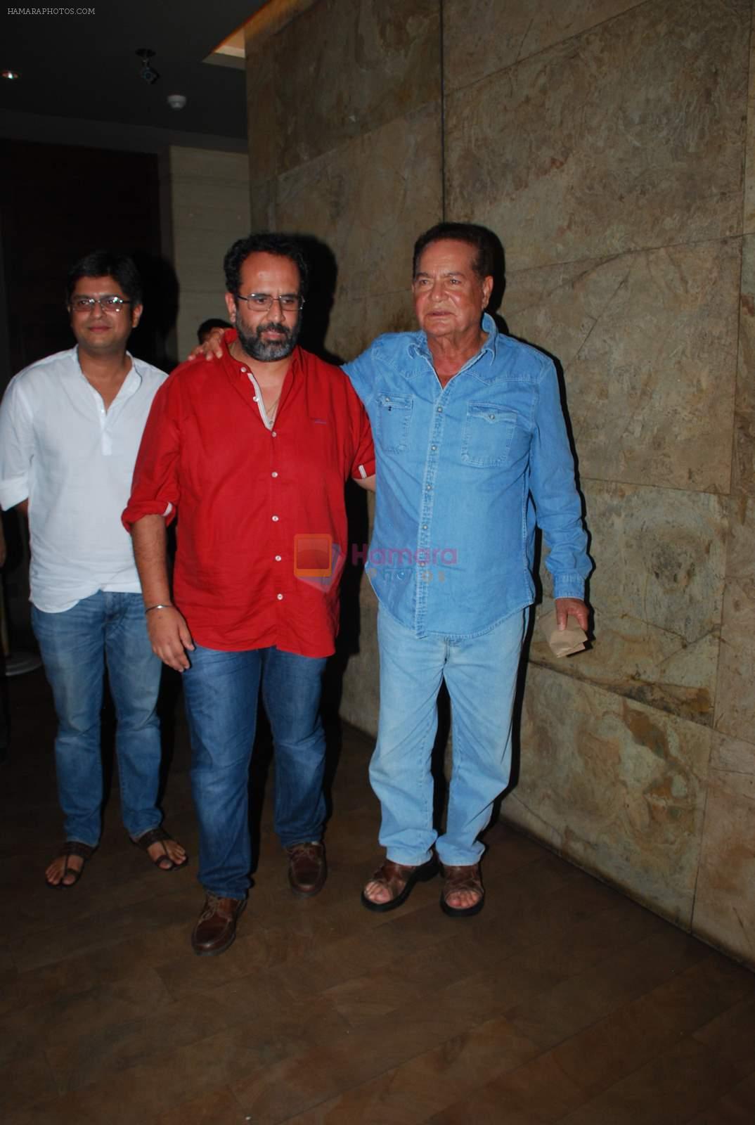 Salim Khan, Anand L. Rai at Salim Khan's screening of Tanu Weds Manu 2 in Lightbox on 25th May 2015