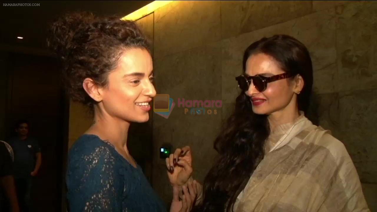 Kangana Ranaut, Rekha at Tanu Weds Manu 2 screening in Mumbai on 25th May 2015