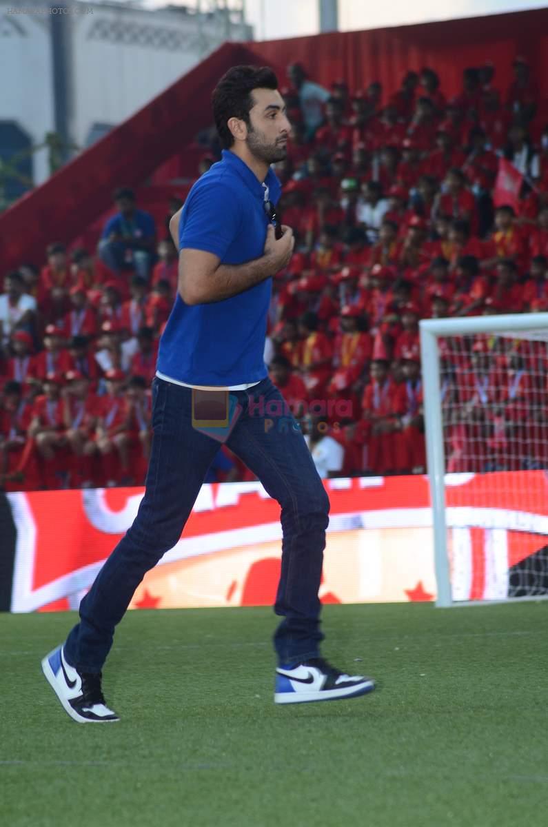 Ranbir Kapoor at the launch of Reliance Foundations Jio Gardens and organises Young Champs Football match on 27th May 2015