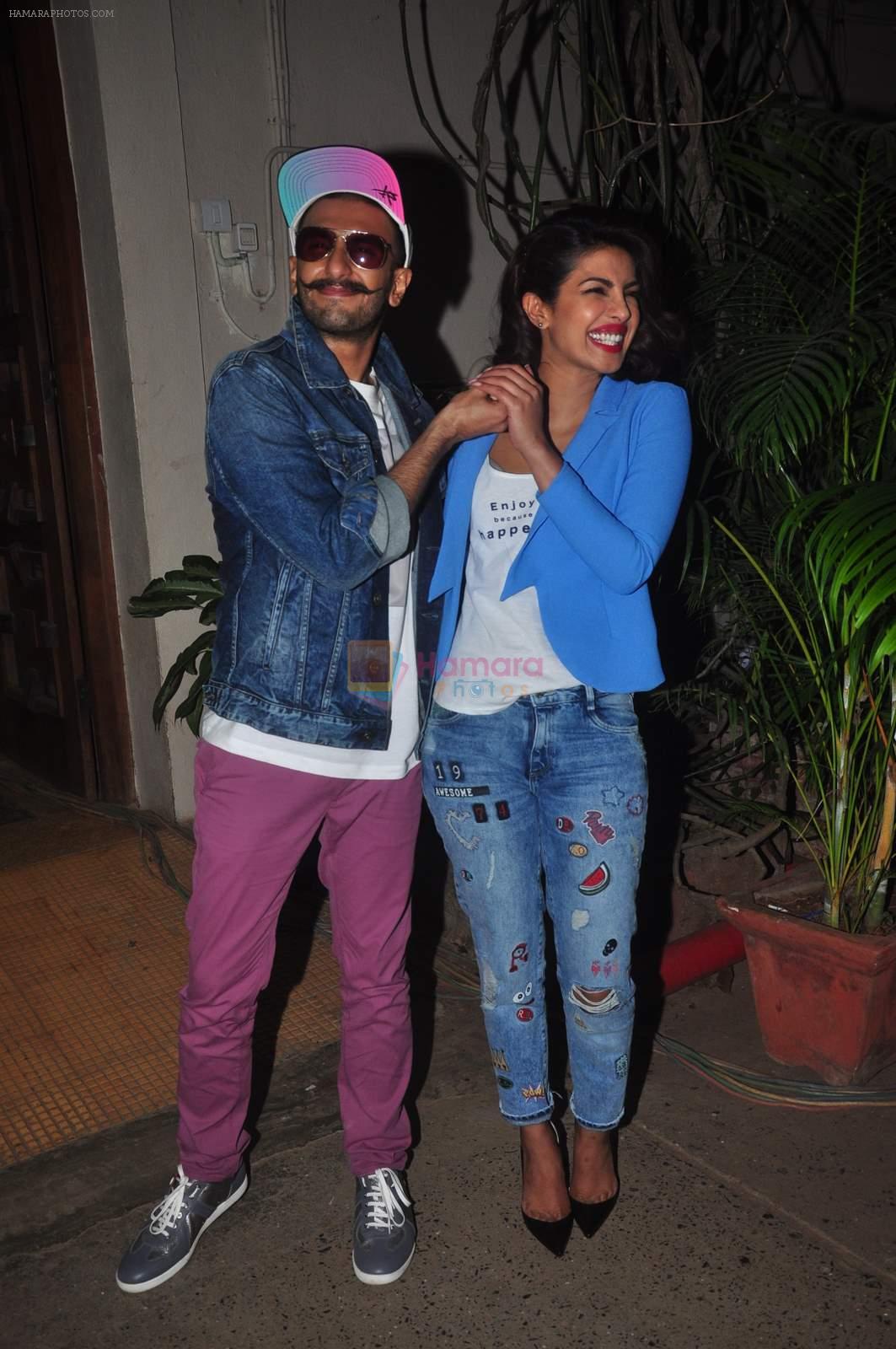 Ranveer Singh and Priyanka Chopra snapped at Mehboob  on 28th May 2015