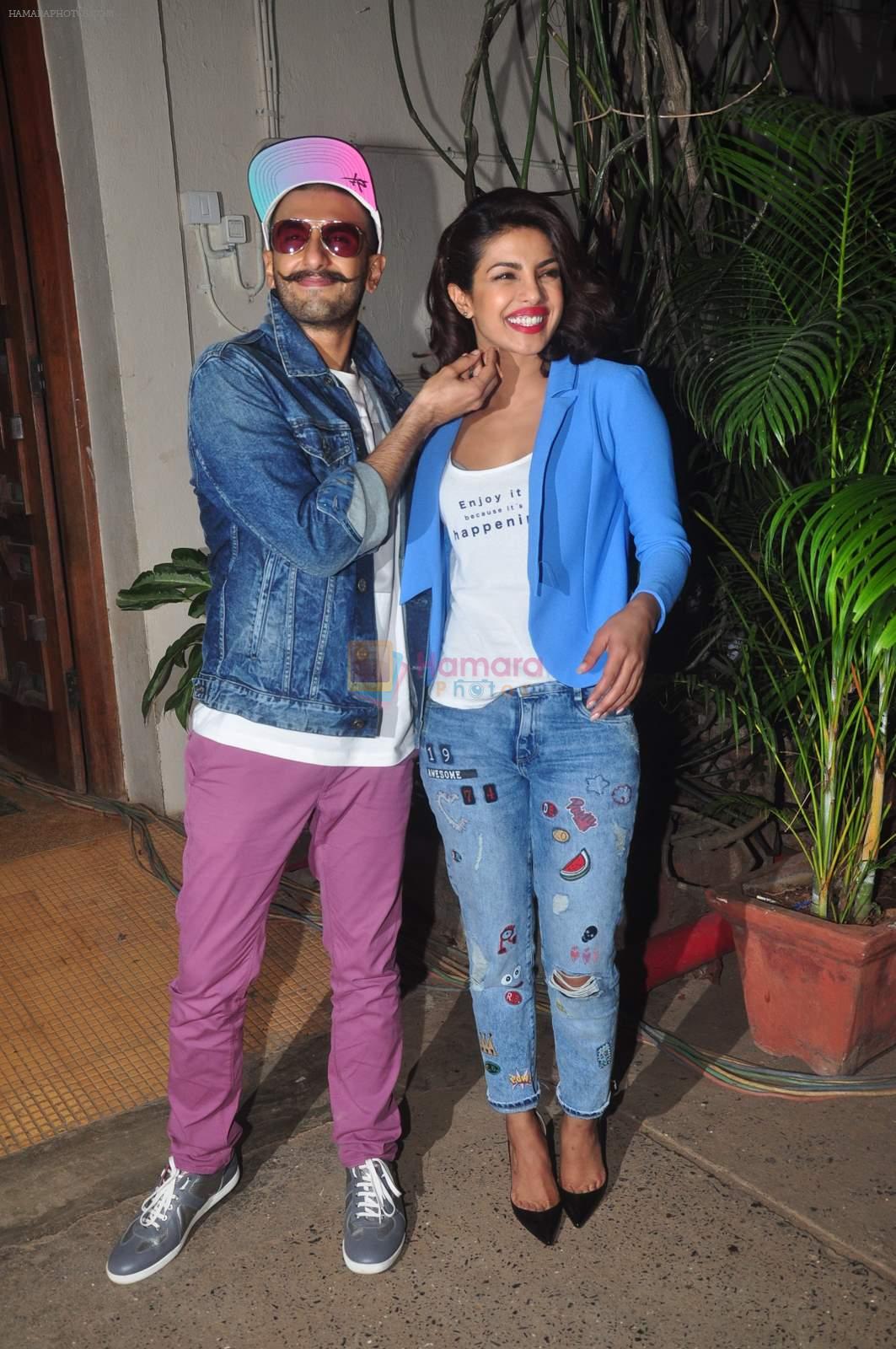 Ranveer Singh and Priyanka Chopra snapped at Mehboob  on 28th May 2015
