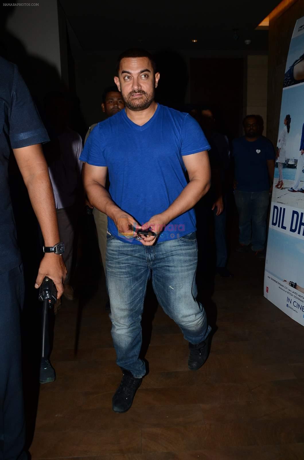 Aamir Khan at Dil Dhadakne Do screening in Mumbai on 28th May 2015