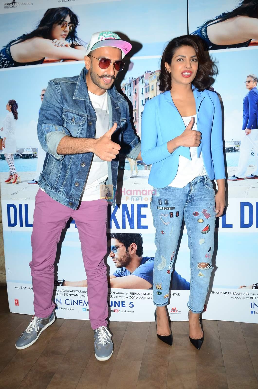 Priyanka Chopra,Ranveer Singh at Dil Dhadakne Do screening in Mumbai on 28th May 2015