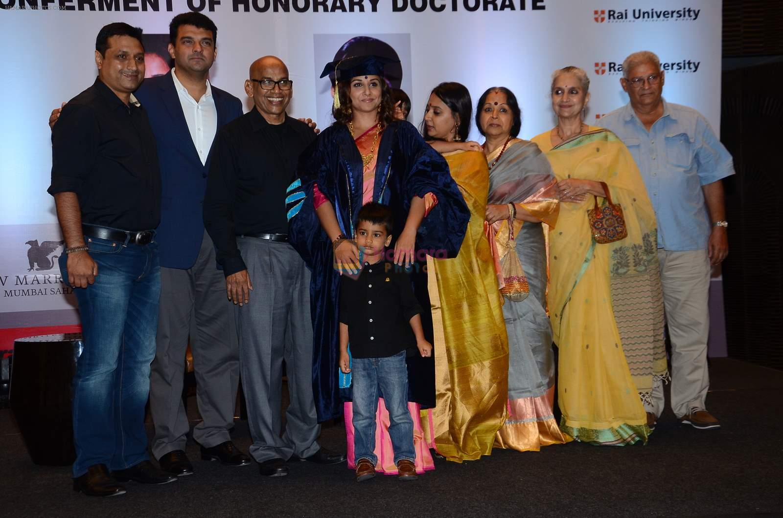 Vidya Balan conferred with the degree of Doctor of Arts Honoris Causa by Rai University in Suburban Five Star Hotel on 1st June 2015