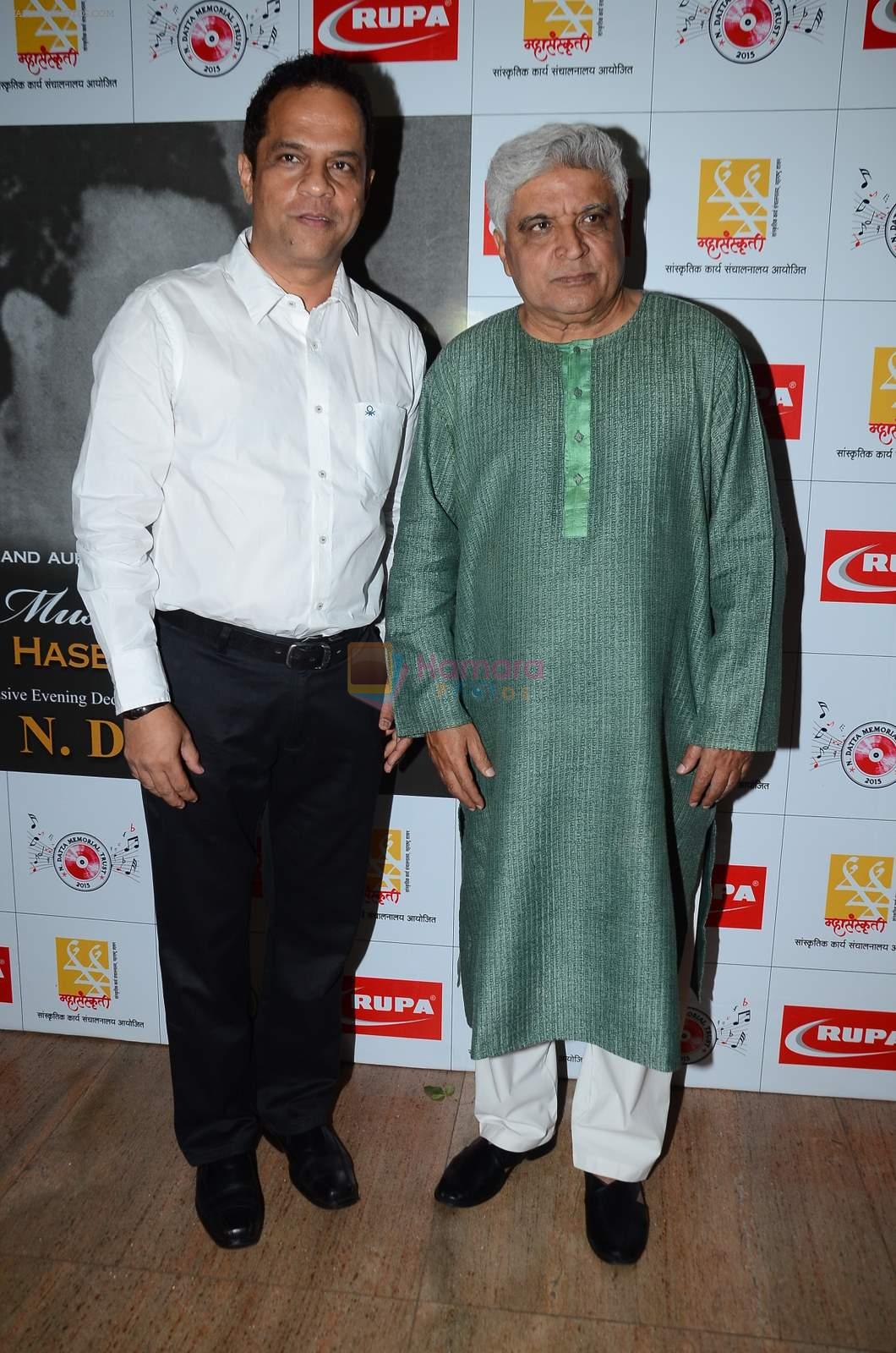 Javed Akhtar at the Musical evening dedicated to legendary Music Director N Datta in Ravindra Natya Mandir on 4th June 2015