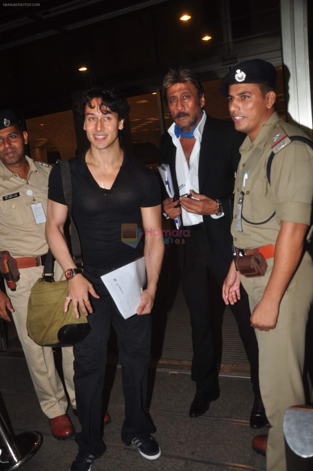 Tiger Shroff and Jackie Shroff leave for IIFA on 6th June 2015