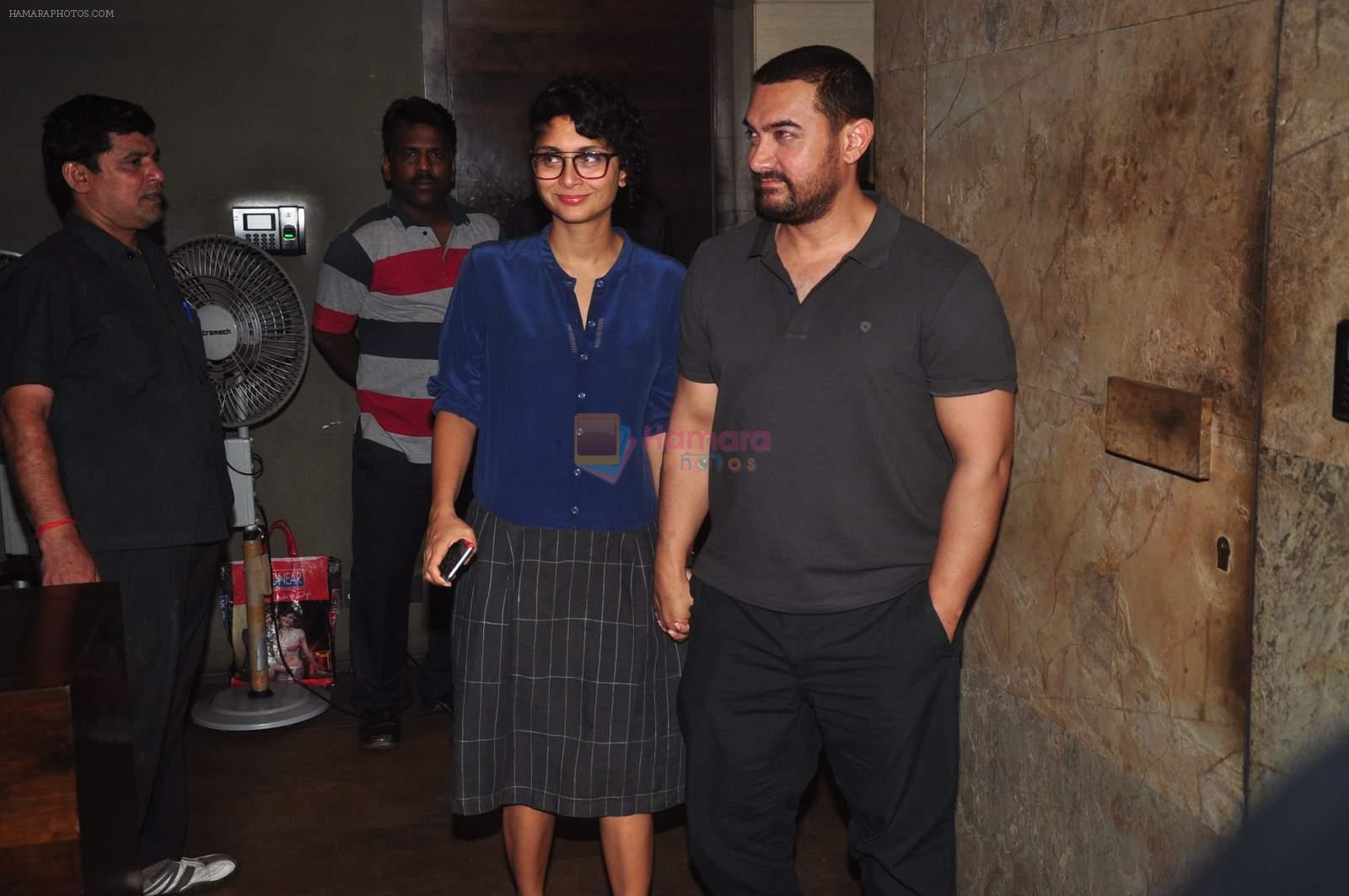 Aamir Khan, Kiran Rao at Lightbox for the screening of Dil Dhadakne Do on 6th June 2015