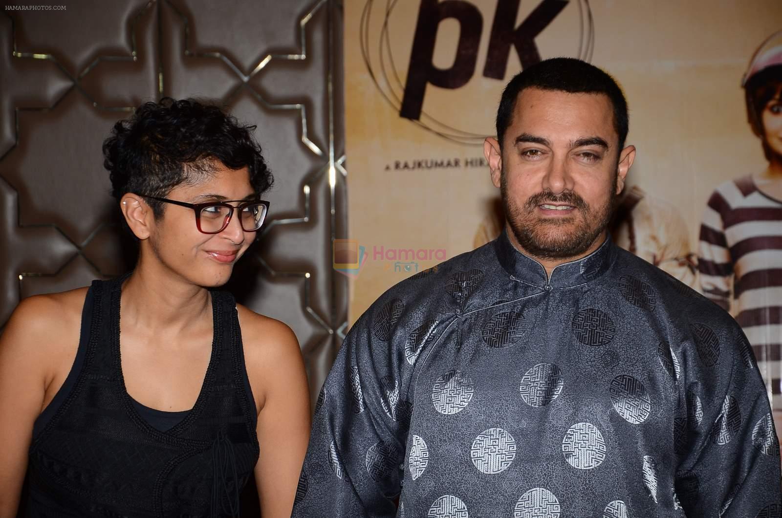 Aamir Khan, Kiran Rao at PK success bash in Mumbai on 10th June 2015
