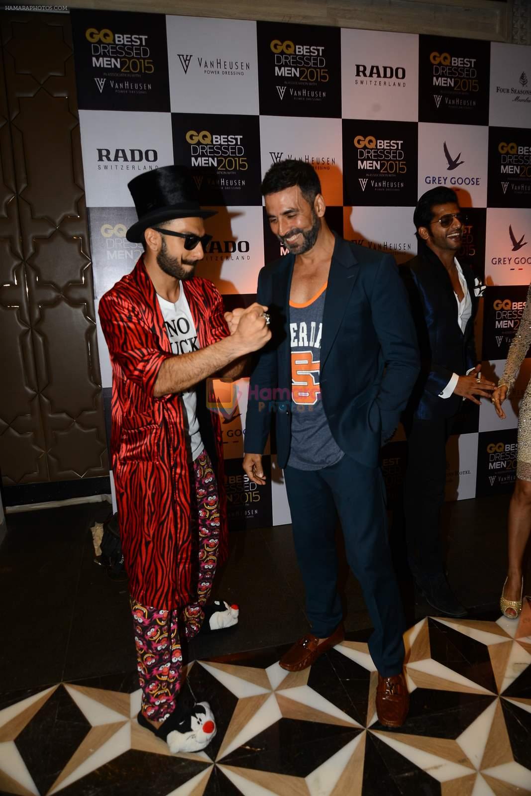 Akshay Kumar, Ranveer Singh at GQ Best-Dressed Men in India 2015 in Mumbai on 12th June 2015