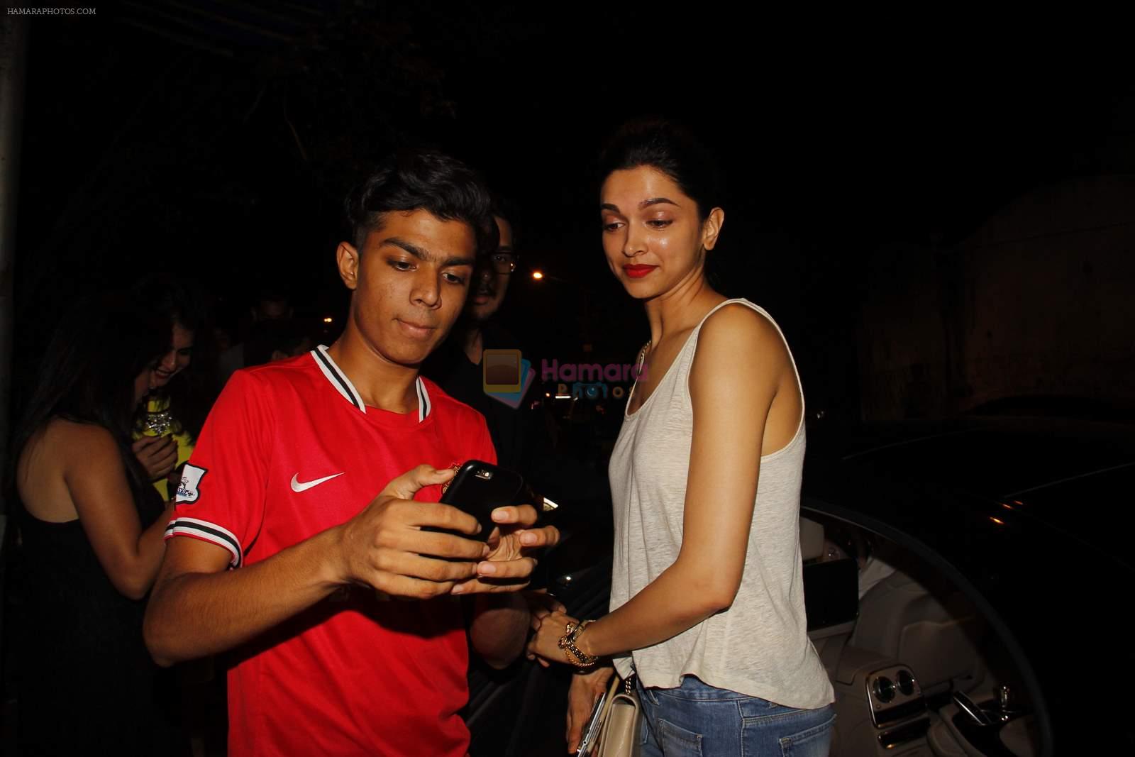 Deepika Padukone snapped with an international film maker at Olive on 13th June 2015