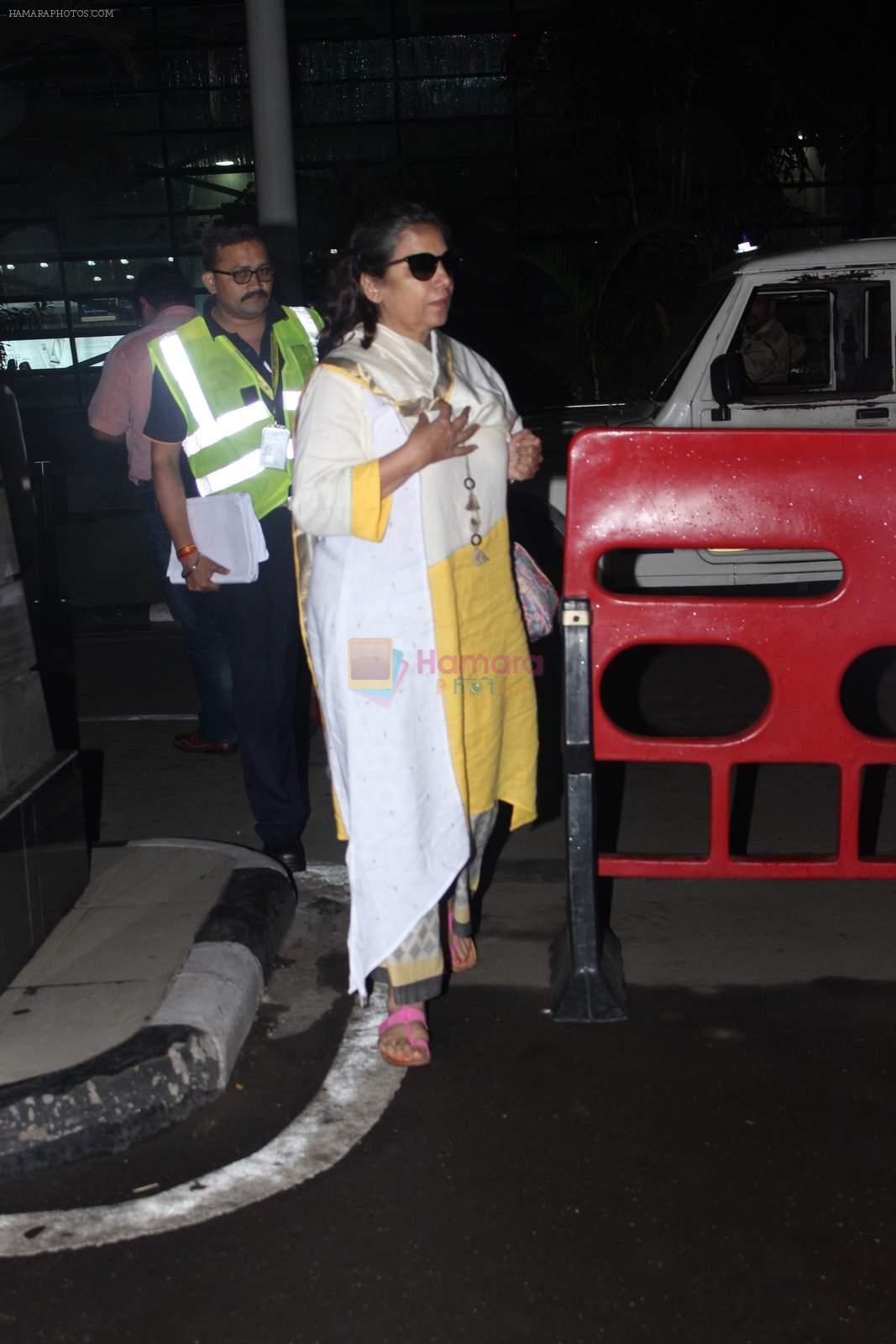 Shabana Azmi snapped at early morning International airport in Mumbai on 16th June 2015