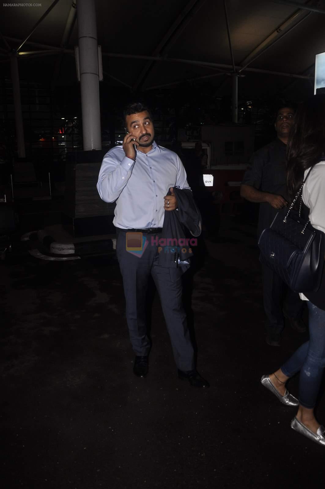 Raj Kundra snapped at airport as they arrive from Delhi on 24th June 2015