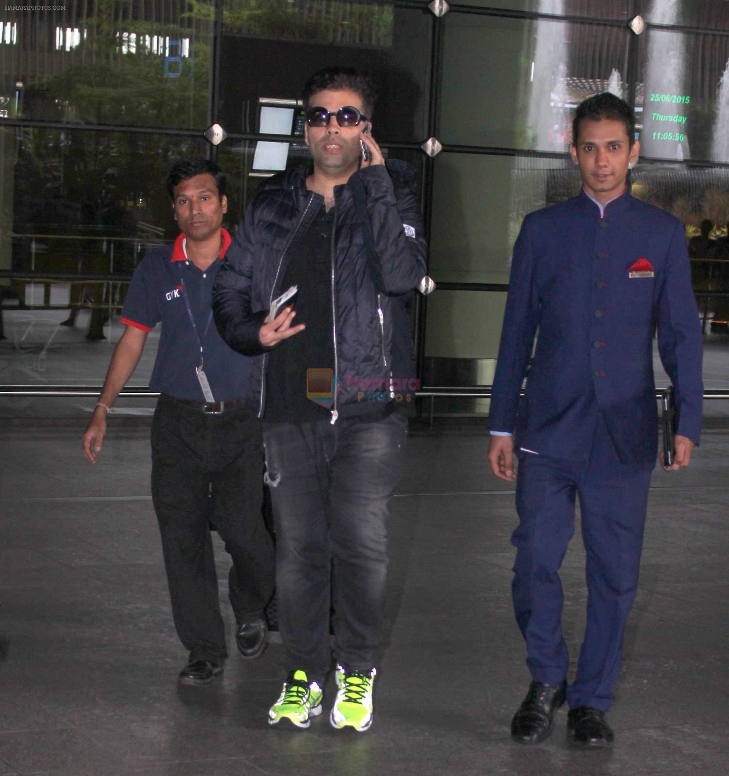 Karan Johar snapped at airport in Mumbai on 26th June 2015