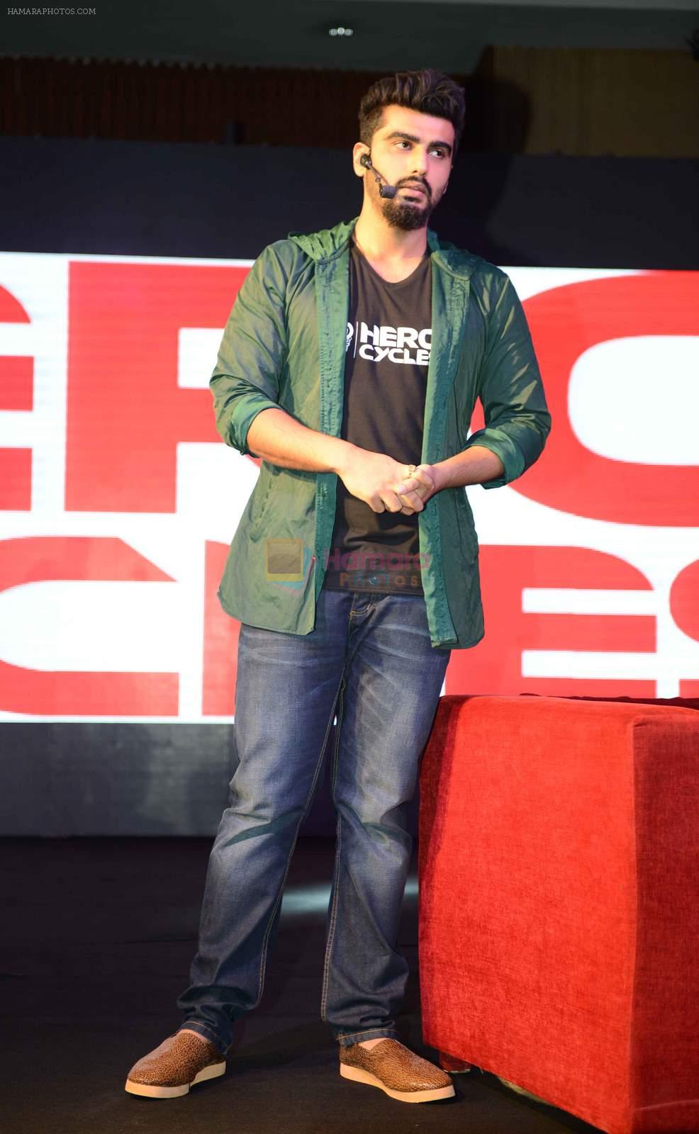 Arjun Kapoor promotes hero cycles in delhi on 30th June 2015