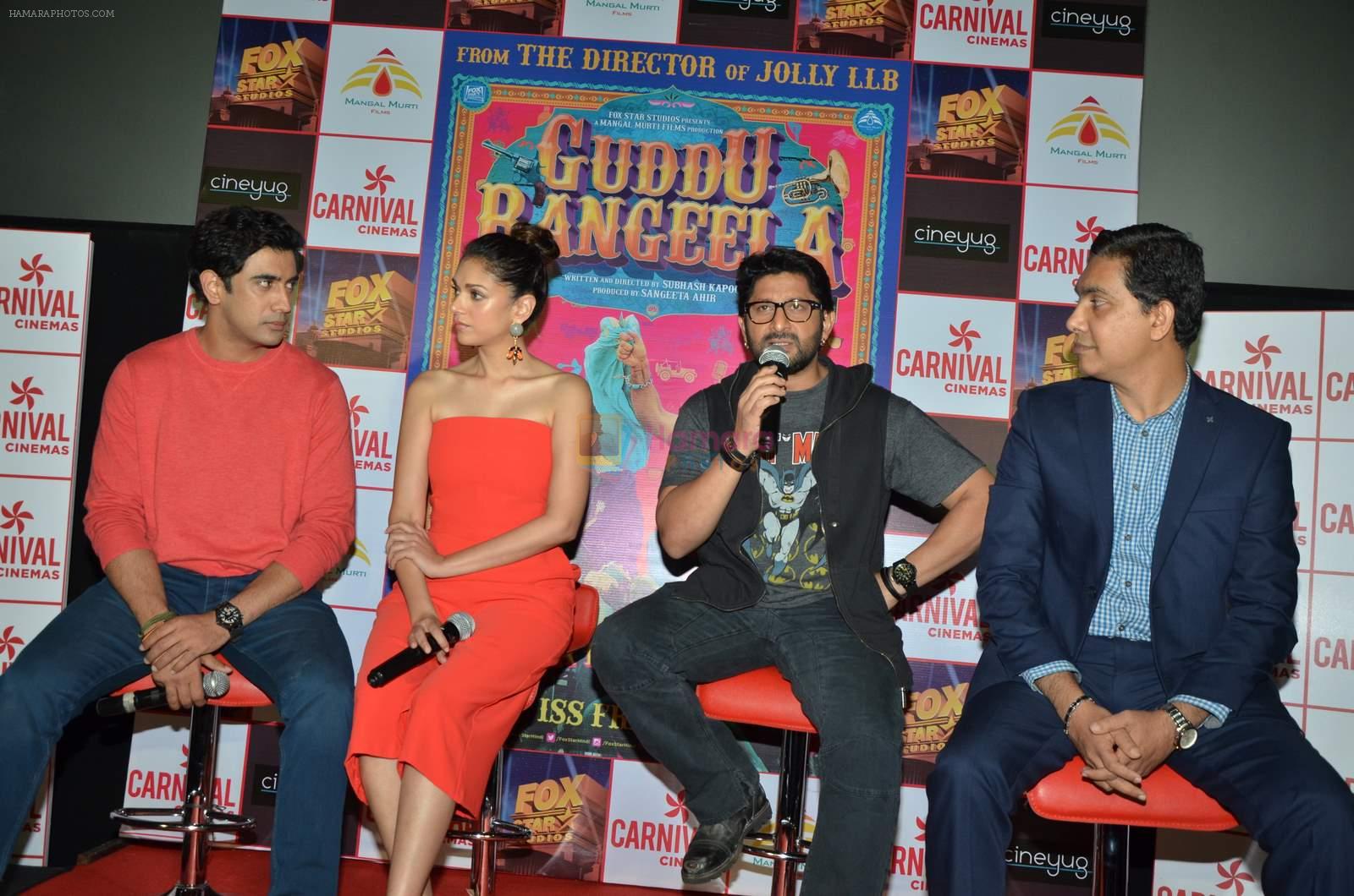 Aditi Rao Hydari, Amit Sadh, Arshad Warsi Cast of Guddu Rangeela launch Carnival Cinemas, 122nd cinema at Oshiwara on 2nd July 2015