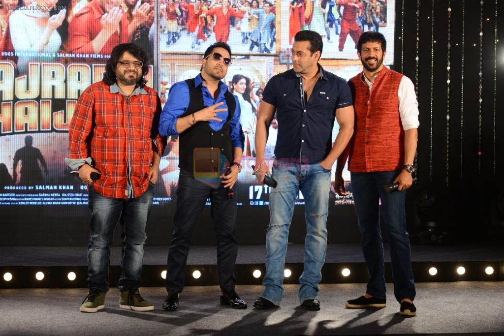 Salman Khan, Mika Singh, Kabir Khan, Pritam Chakraborty at Bajrangi Bhaijaan song launch in J W Marriott on 3rd July 2015