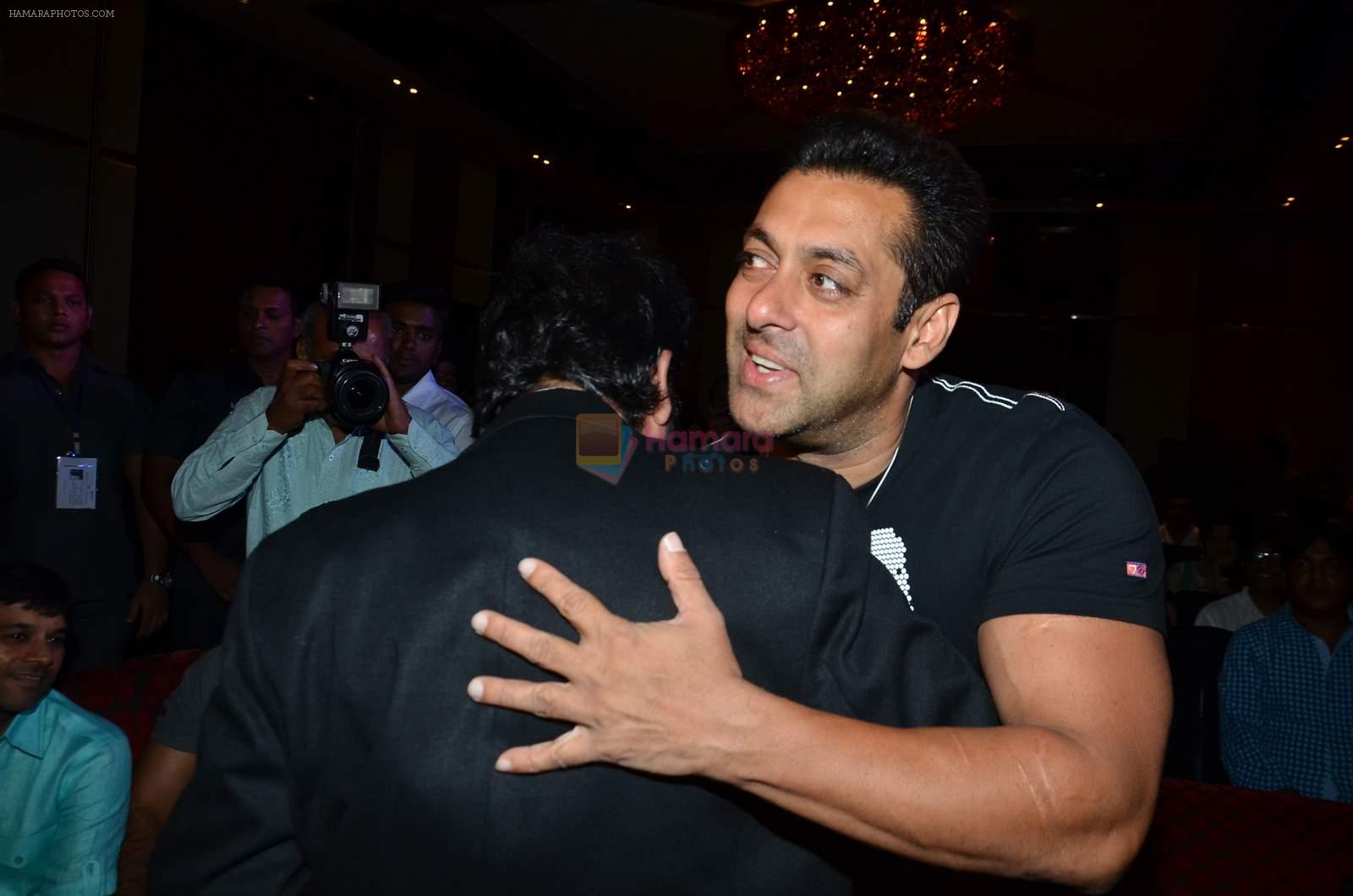 Salman Khan promotes Mahesh Manjrekar's film Janiva in Bandra, Mumbai on 10th July 2015