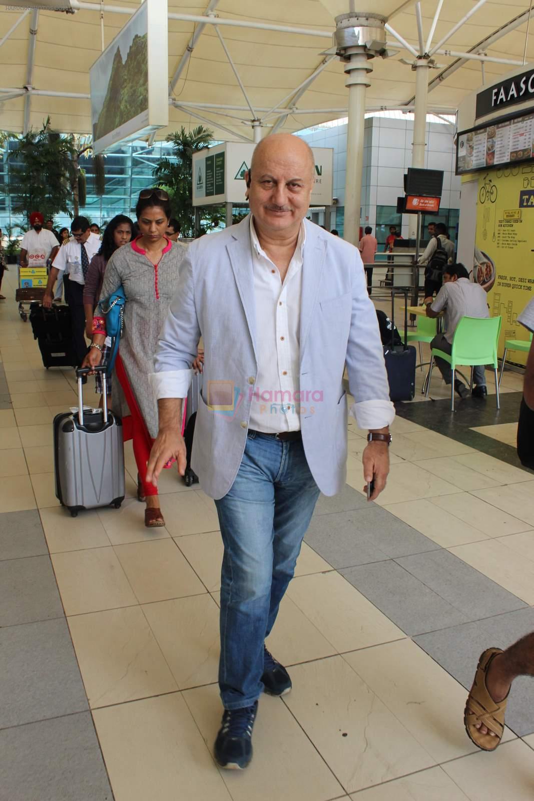 Anupam Kher snapped at airport  on 10th July 2015