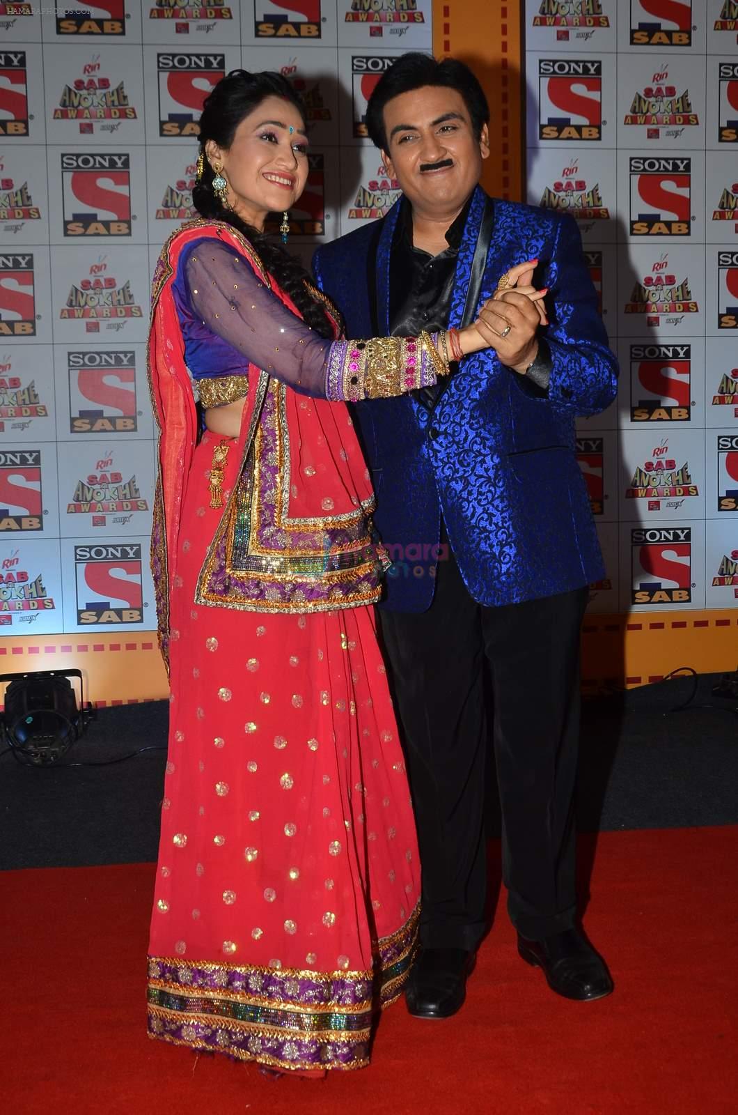 Dilip Joshi, Disha Wakani at SAB Ke Anokhe Awards in Filmcity on 9th july 2015