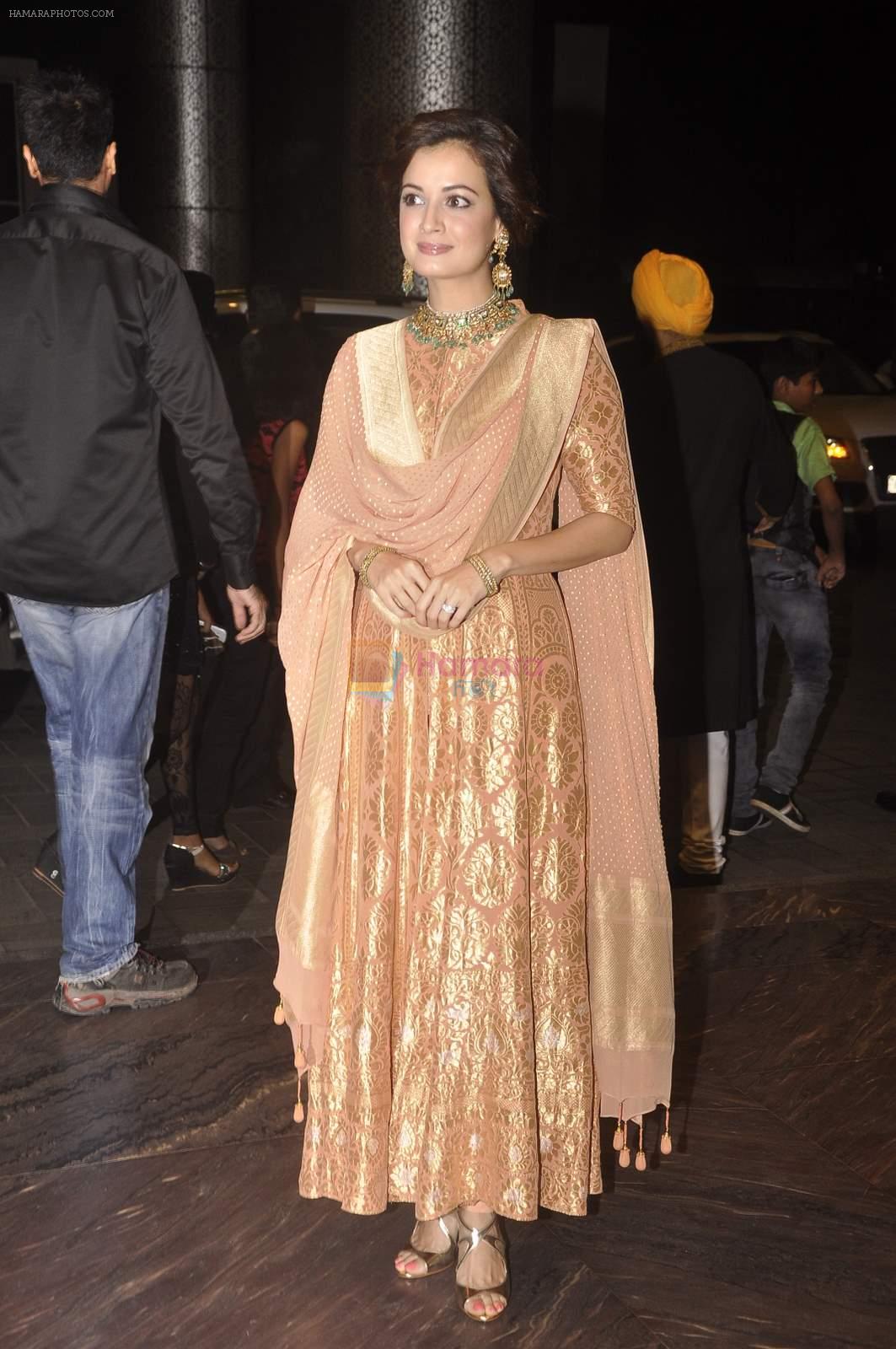 Dia Mirza at Shahid Kapoor and Mira Rajput's wedding reception in Mumbai on 12th July 2015