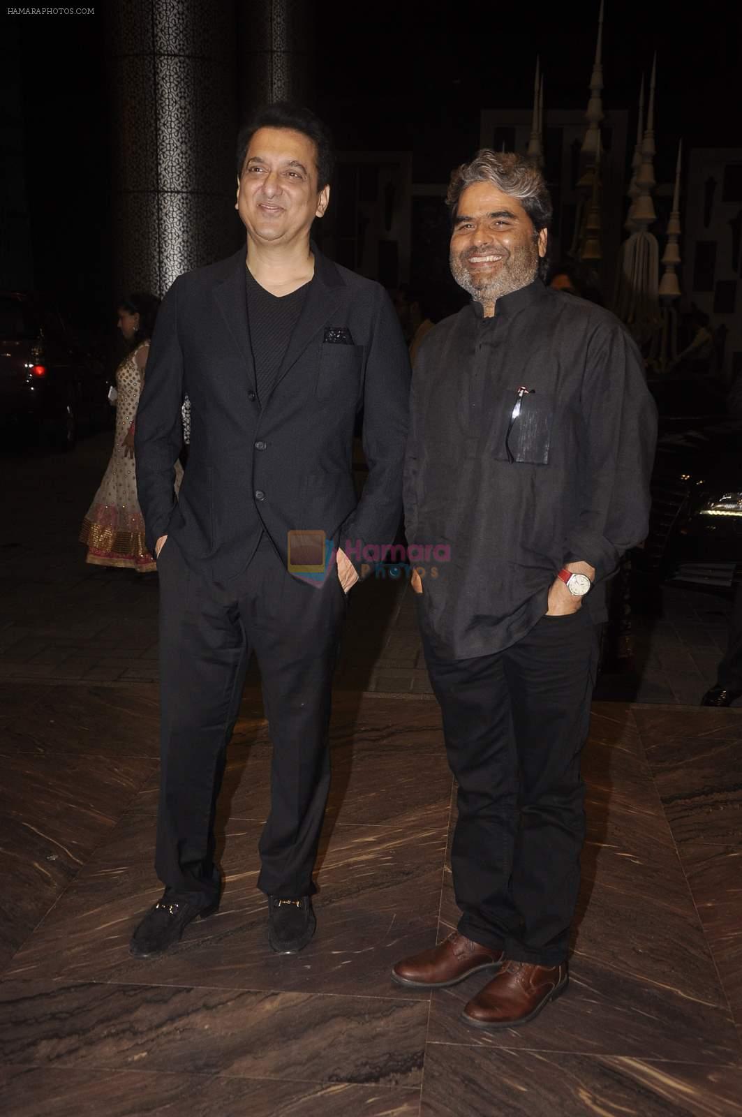 Sajid nadiadwala, Vishal Bharadwaj at Shahid Kapoor and Mira Rajput's wedding reception in Mumbai on 12th July 2015