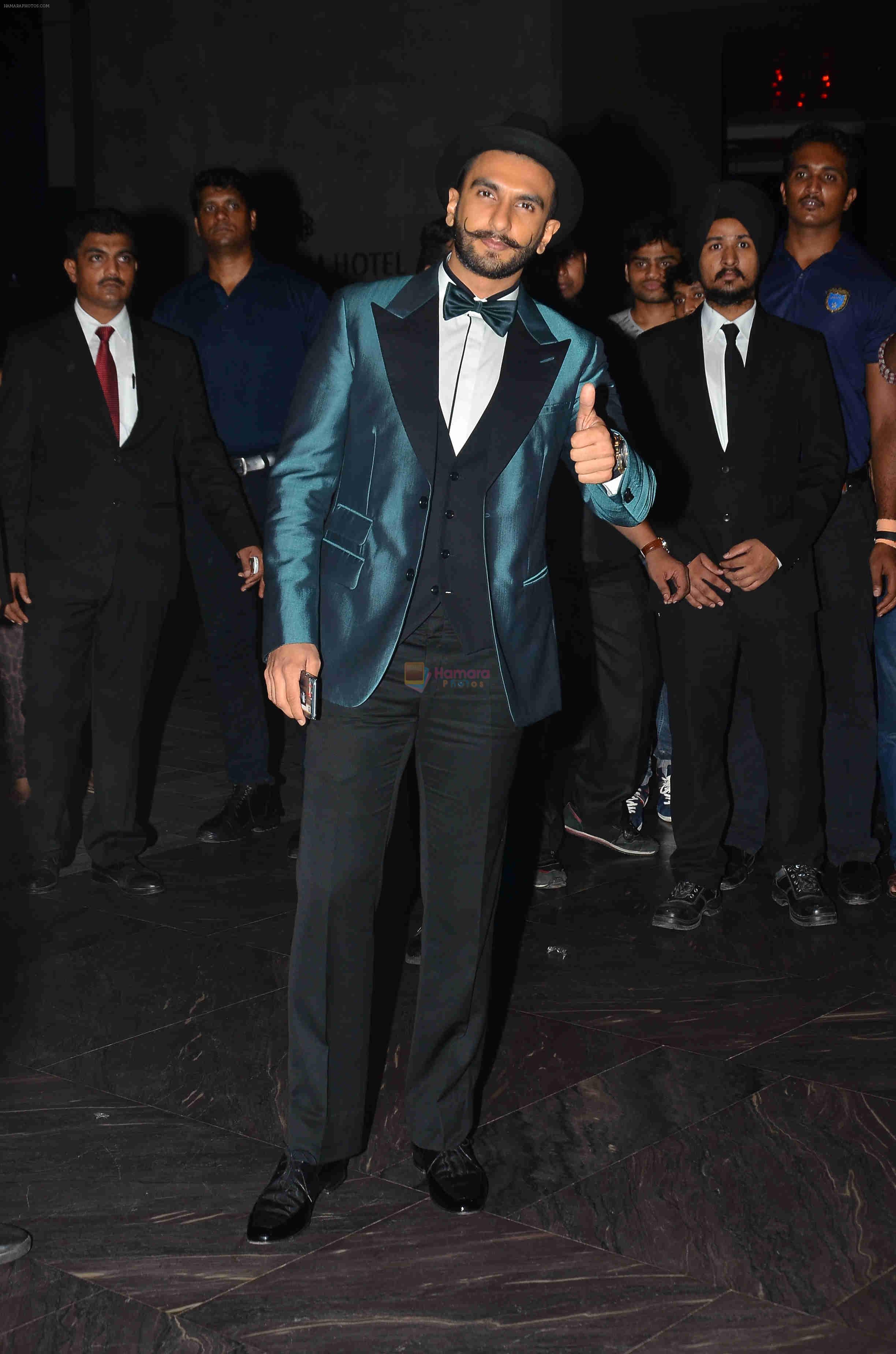 Ranveer Singh at Shahid Kapoor and Mira Rajput's wedding reception in Mumbai on 12th July 2015