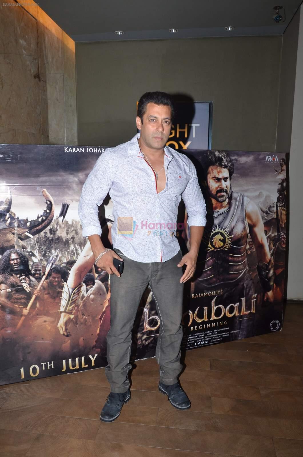 Salman Khan at Bahubali screening in Lightbox on 12th July 2015