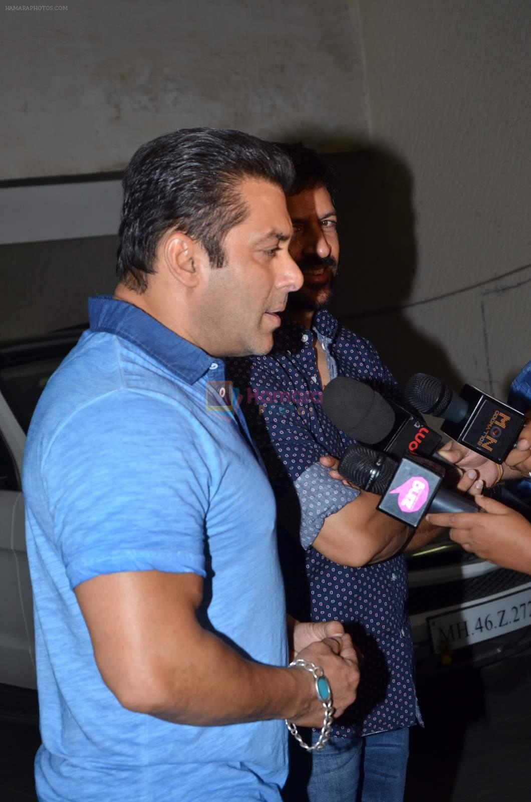 Salman Khan, Kabir Khan at Salman Khan's Bajrangi Bhaijaan screening in Lightbox on 13th July 2015