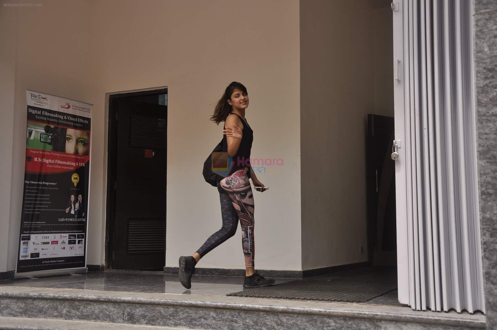 Rhea Chakraborty snapped outside a gym in Bandra on 16th July 2015