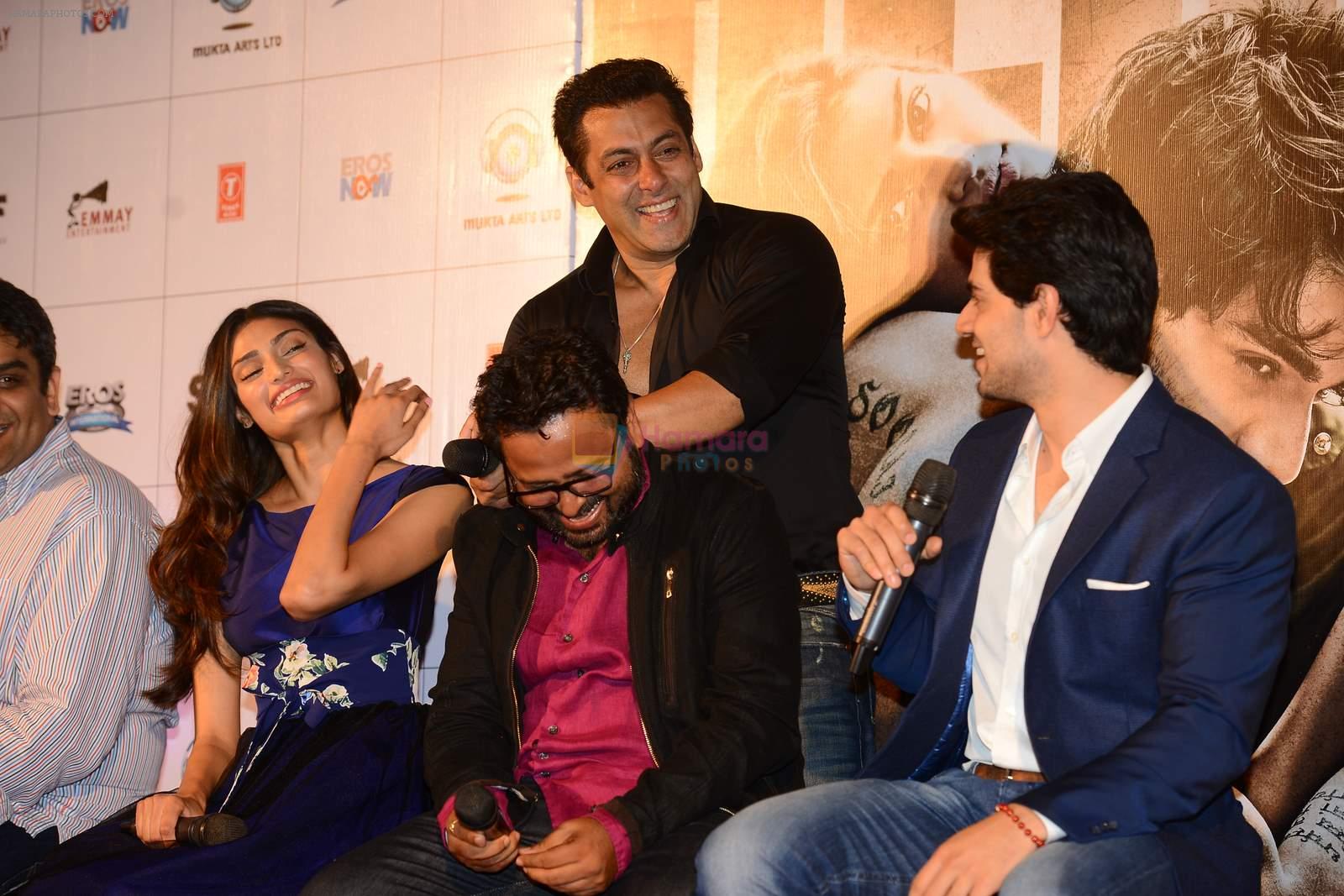 Salman Khan, Suraj Pancholi, Athiya Shetty, Nikhil Advani at Hero Tralier Launch on 16th July 2015