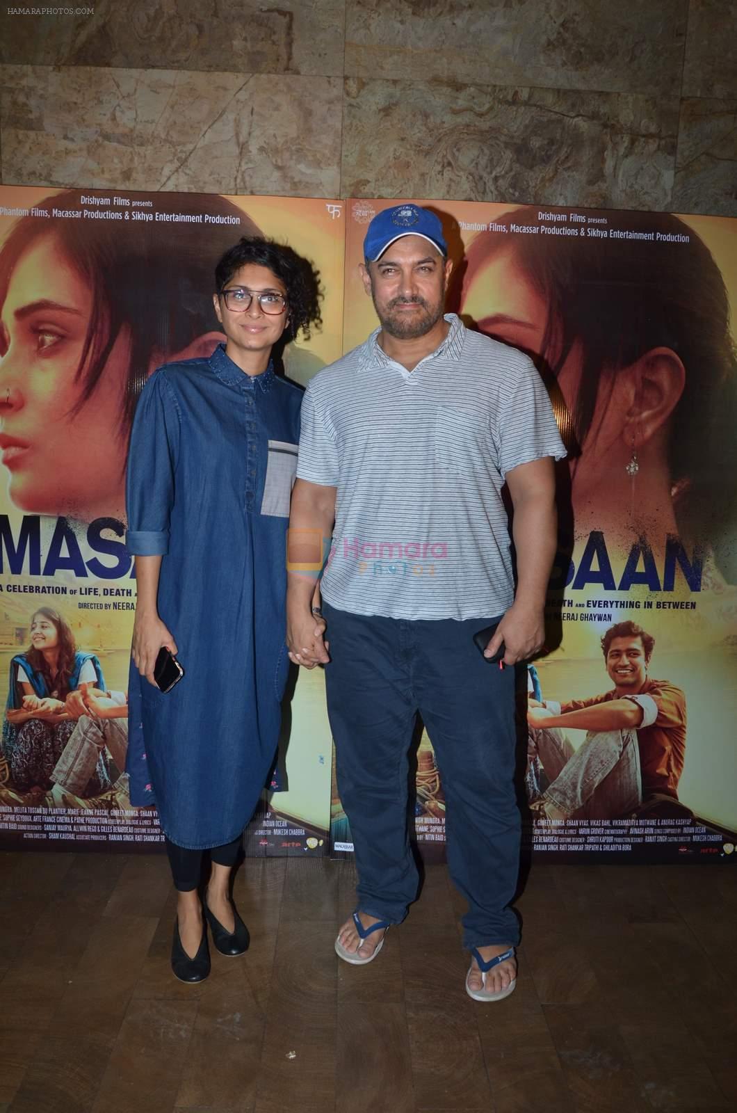 Aamir Khan, Kiran Rao at Masaan screening for Aamir Khan in Mumbai on 26th July 2015