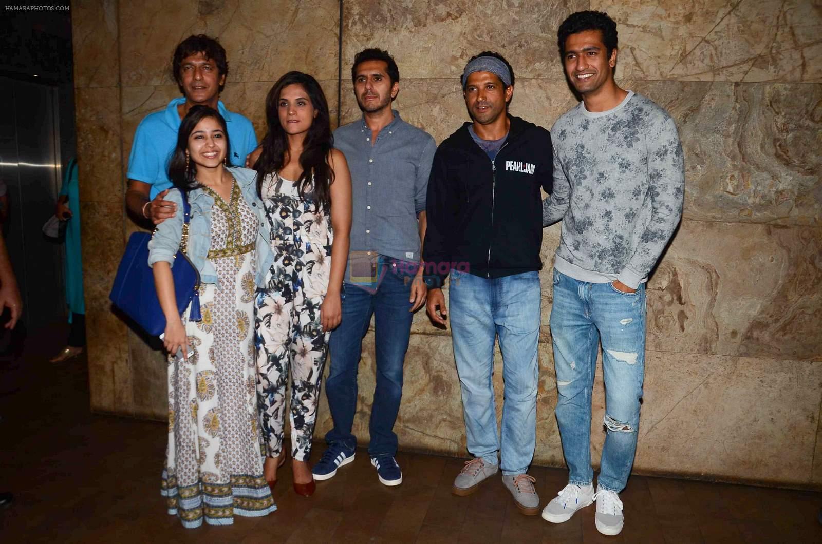 Chunky Pandey, Shweta Tripathi, Richa Chadda, Ritesh Sidhwani, Farhan Akhtar, Vicky Kaushal at Masaan screening in Lightbox  on 27th July 2015