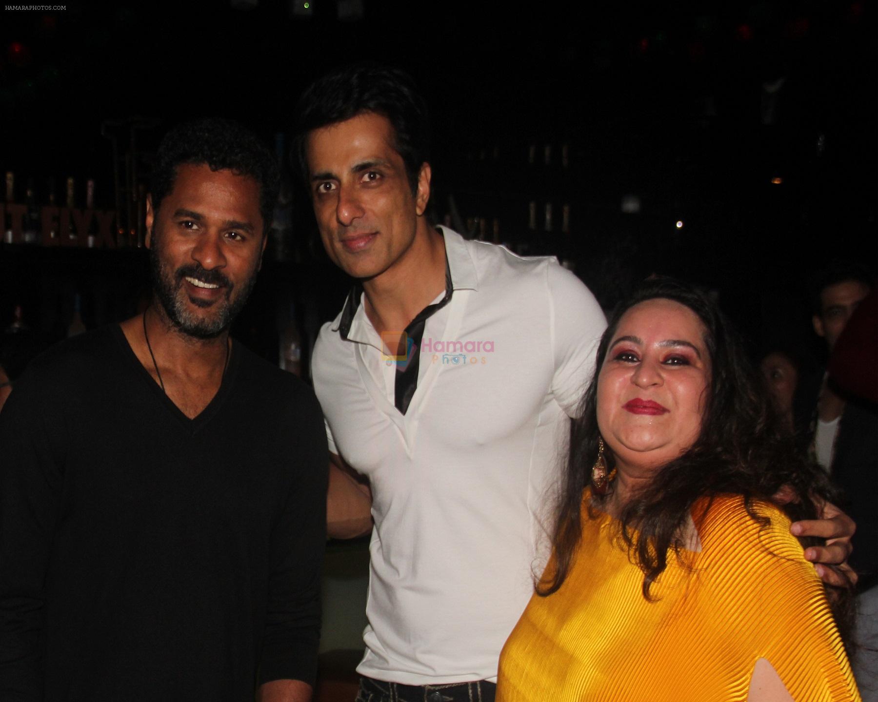 pankita sardani & sonu sood & prabhu deva at Pankita Sardani and Arun Sheshkumar's bash on 31st July 2015