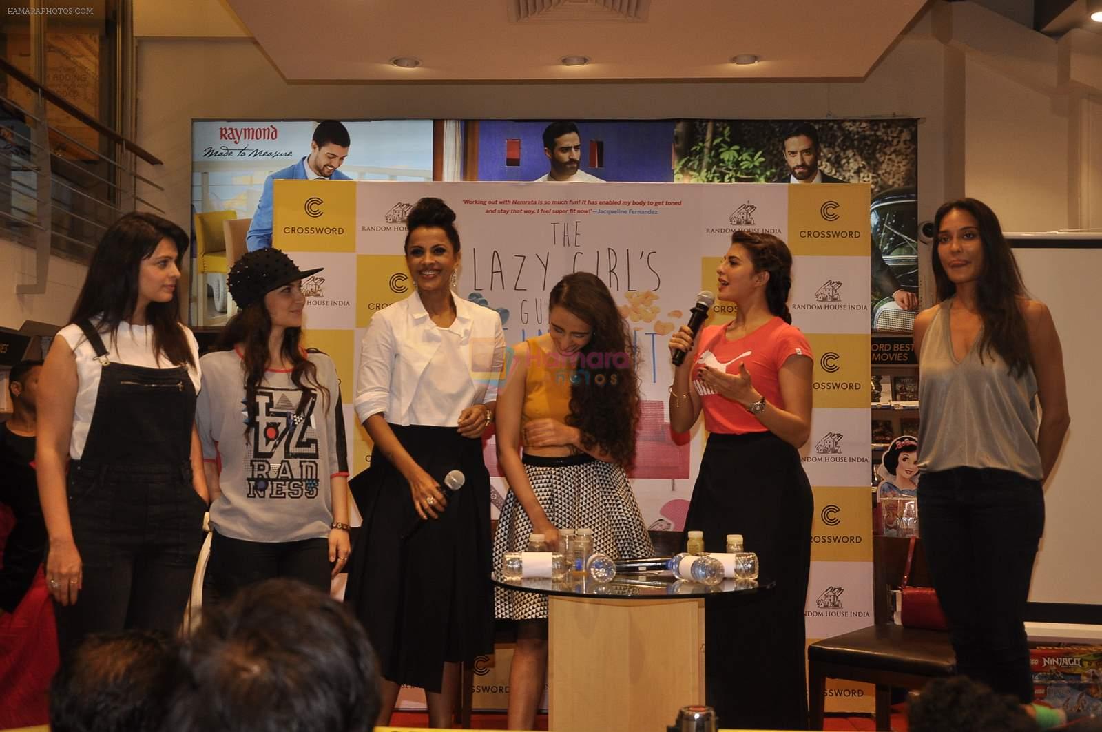 Jacqueline Fernandez, Lisa Haydon, Manasi Scott, Elli Avram, Anjana Sukhani at Namrata Purohit's The Lazy Girl's Guide to Being Fit book Launch in crossword Kemps Corner on 5th Aug 2015