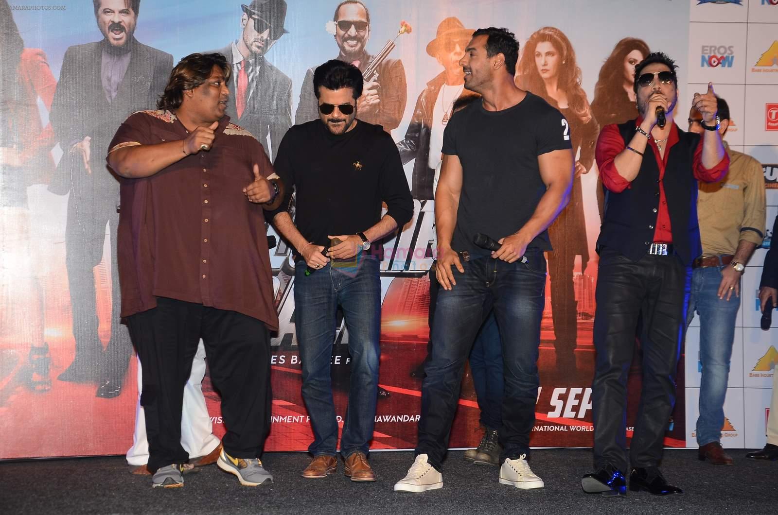 Anil Kapoor, John Abraham, Mika Singh at Welcome Back title song launch in Mumbai on 8th Aug 2015