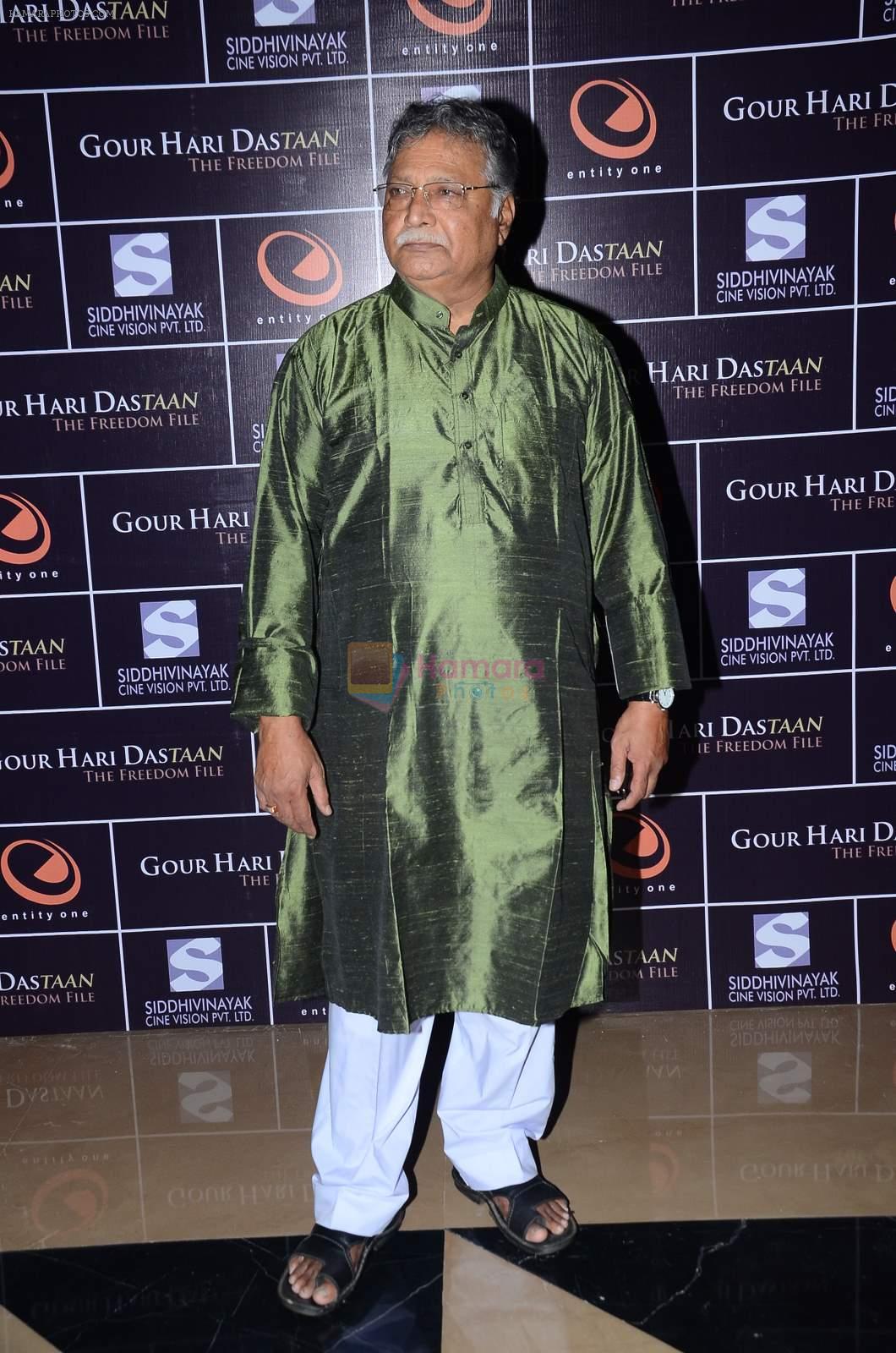 Vikram Gokhale at the Premiere of the film Gour Hari Dastaan in PVR, Juhu on 12th Aug 2015