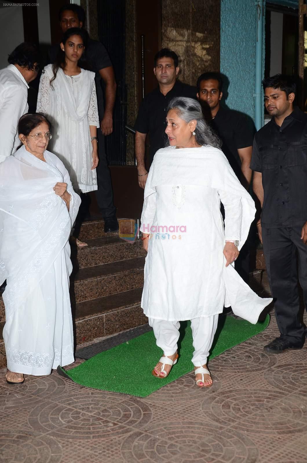 Jaya Bachchan at Shraddha Kapoor's grandfather's prayer meet in Juhu, Mumbai on 18th Aug 2015