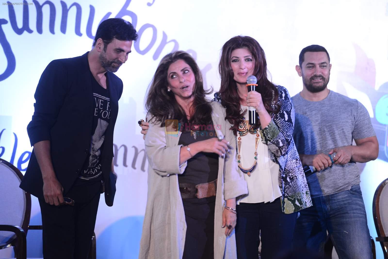 Akshay Kumar, Dimple Kapadia, Aamir Khan, Twinkle Khanna at Twinkle's book launch in J W marriott on 18th Aug 2015