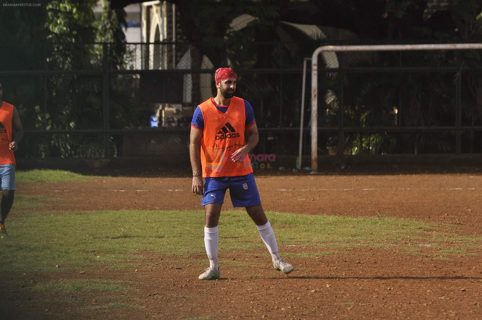 Ranbir Kapoor at soccer match in Khar, Mumbai on 23rd Aug 2015