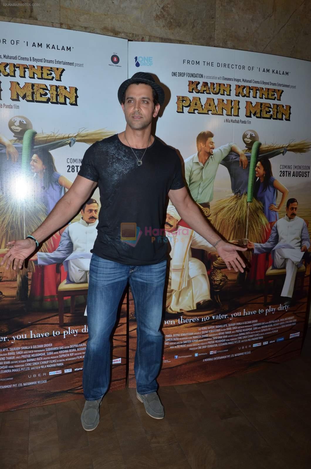 Hrithik Roshan attend Kunal Kapoor's Kaun Kitney Paani Mein screening in Lightbox on 24th Aug 2015