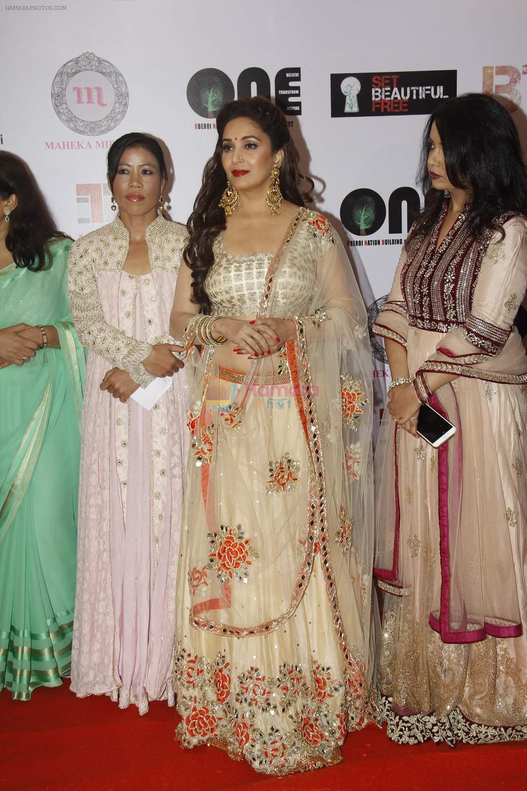 Madhuri Dixit at vivek oberoi's charity event in Mumbai on 29th Aug 2015