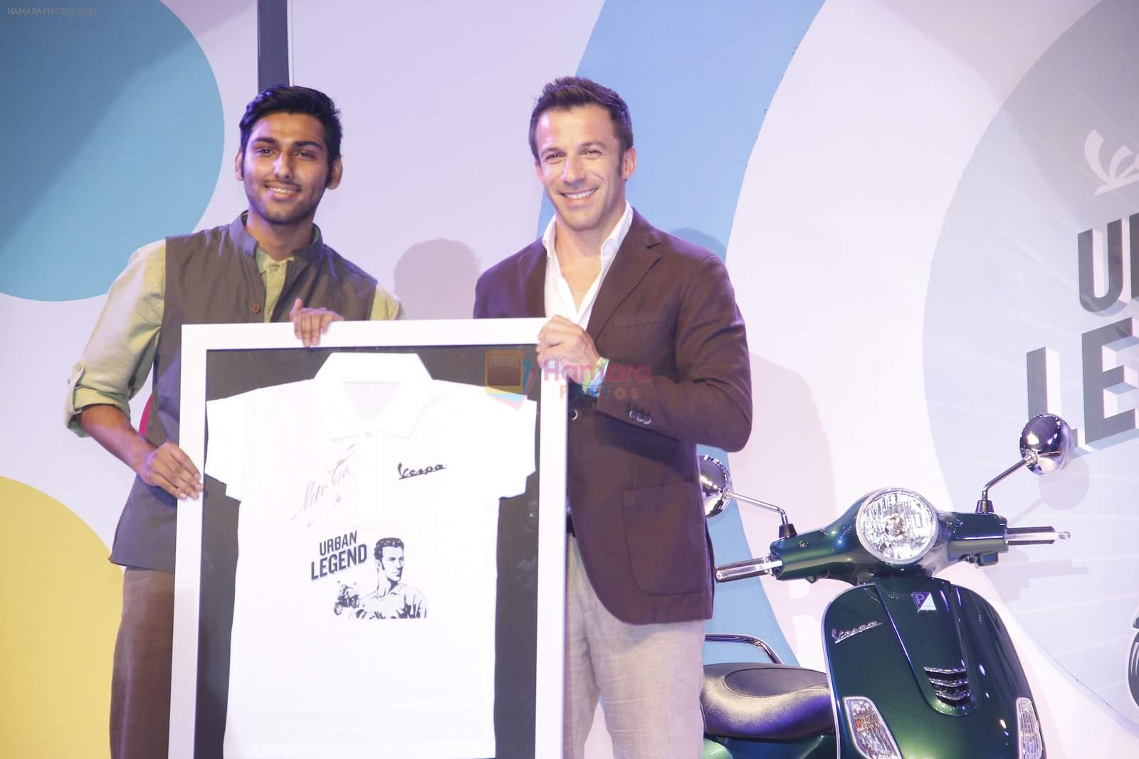 at Vespa press meet to welcome legendary soccer player Allesandro Del Pierro in Mumbai on 1st Sept 2015